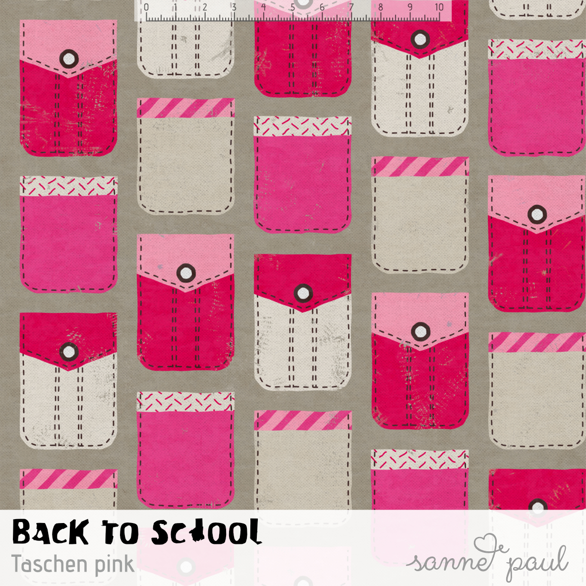 Bio Stoff  - Back to School Taschen Pink - SannePaul, braun, Gegenstände