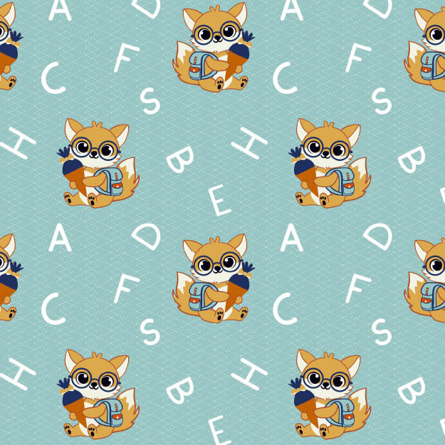 Bio Stoff - Buchstaben Fuchs türkis - misspeppels