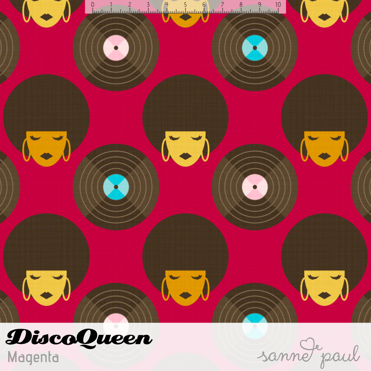 Bio Stoff  - Discoqueen Magenta - SannePaul, rot, Menschen