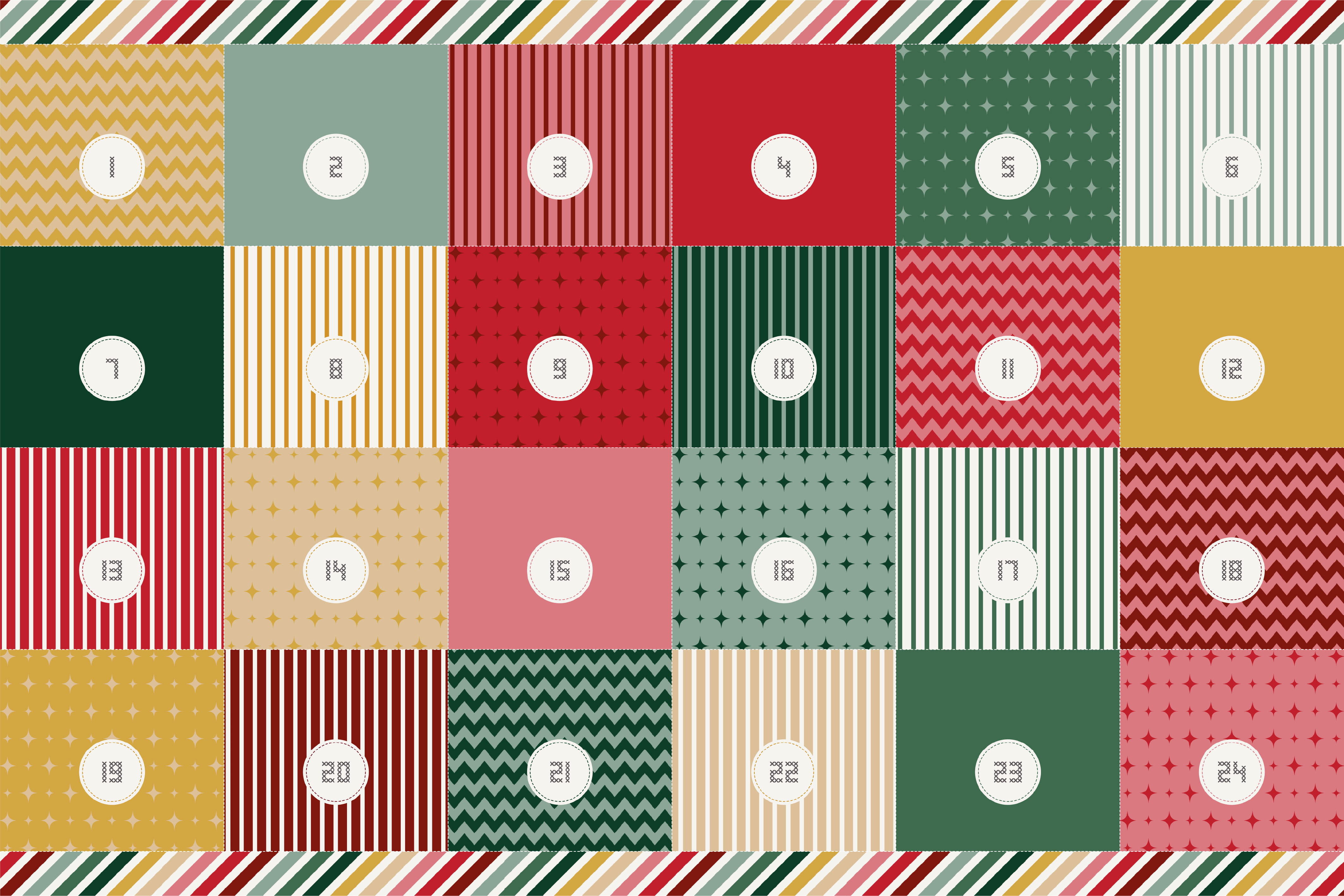 Bio Stoff  - 1m Panel Adventkalender Classic