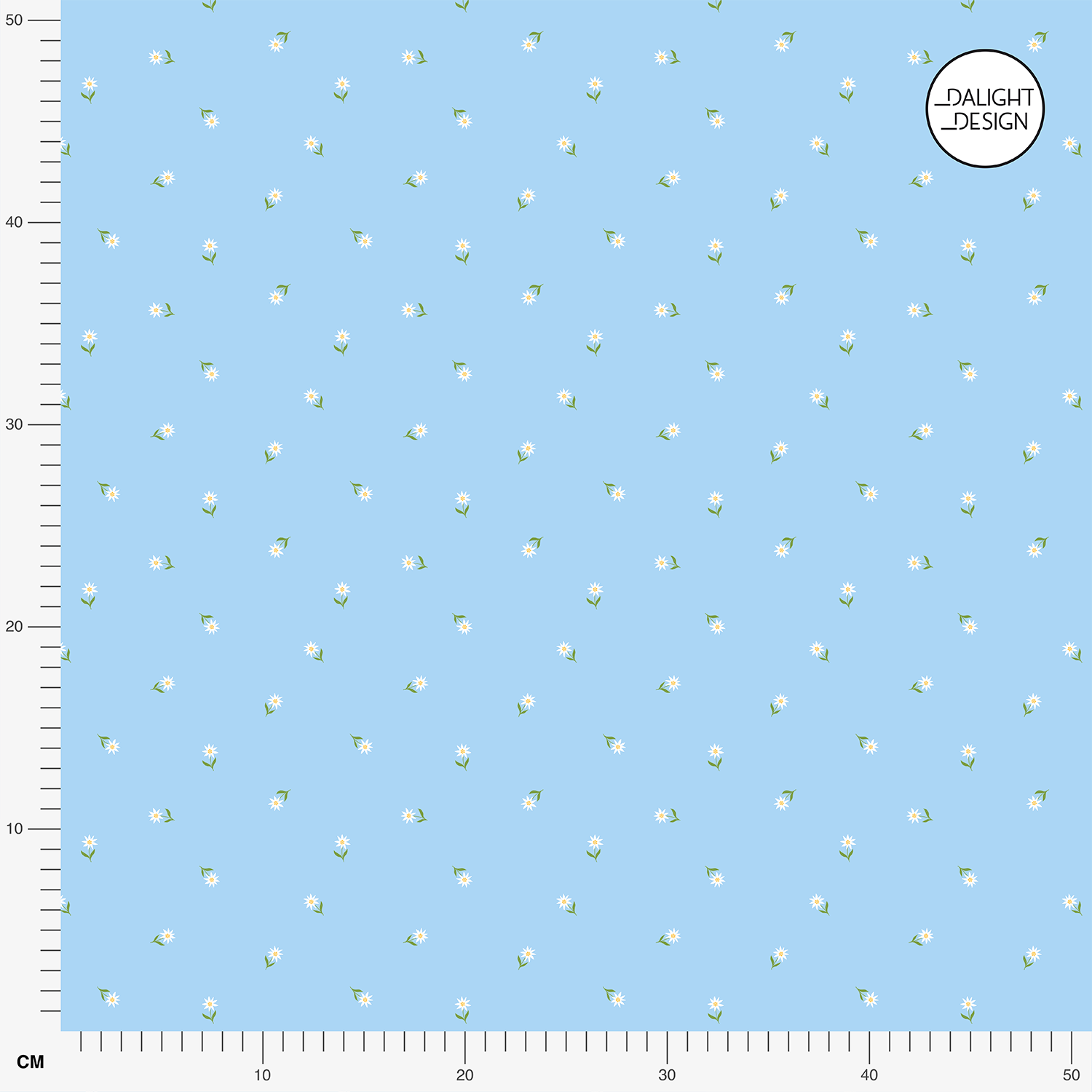 Organic fabric  - Edelweiss Streublumen light blue