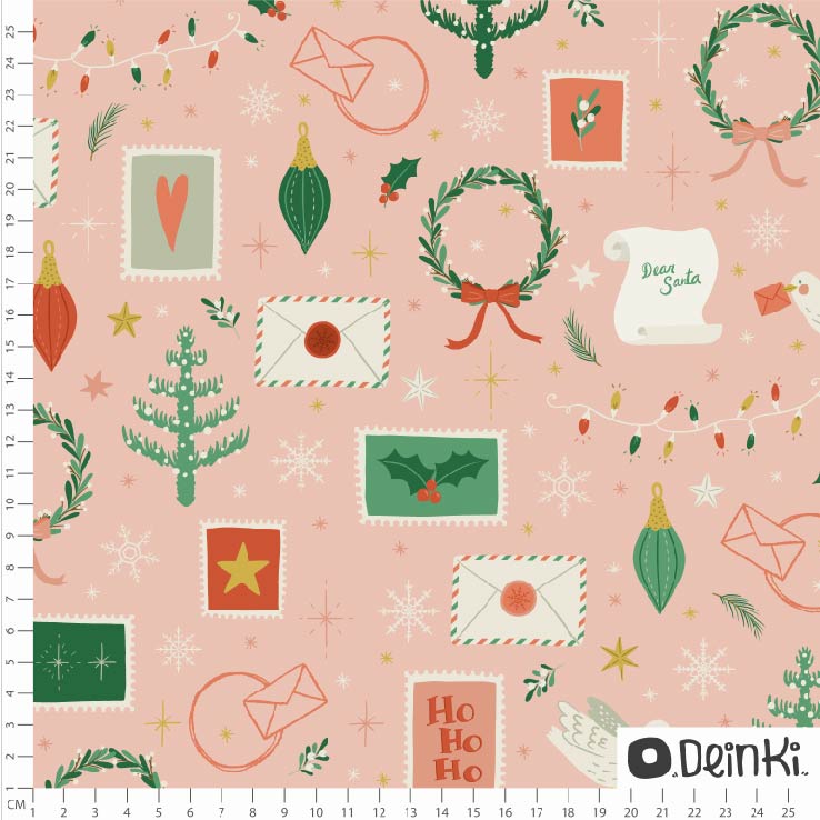 Bio Stoff  - Weihnachtspost Rosa - Deinki, rosa, Weihnachten