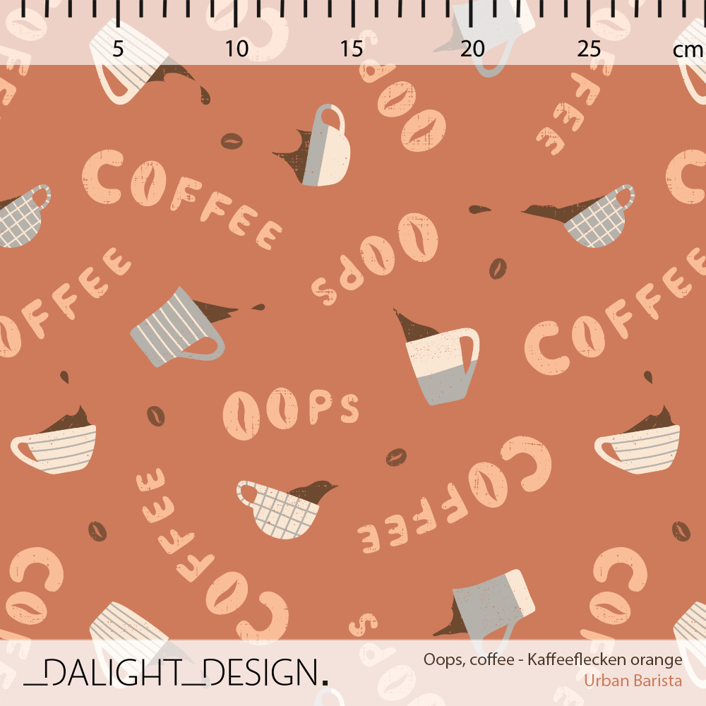 Organic Fabric - Oops Coffee Orange 