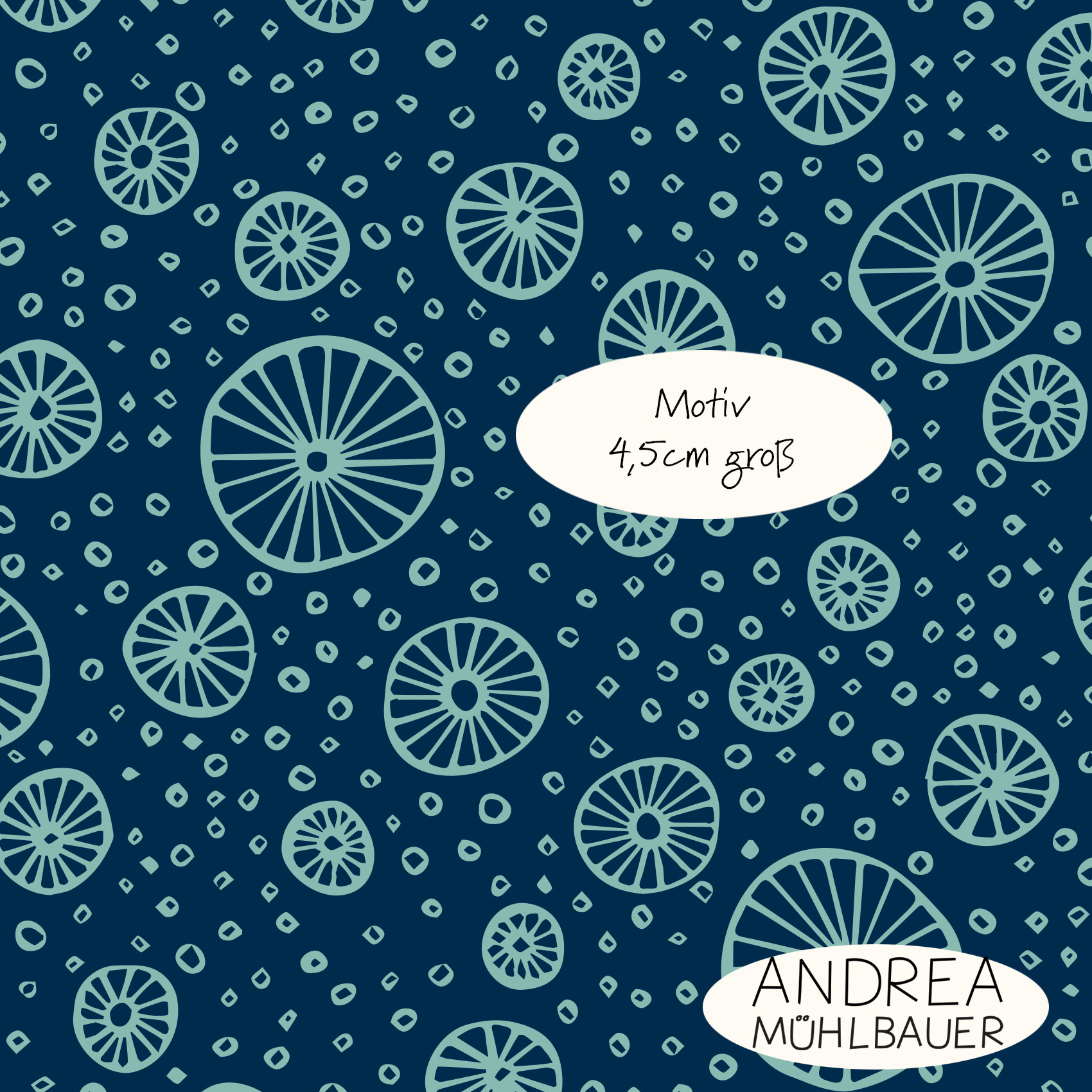 Bio Fabric - Underwater Blue by Andrea Muehlbauer in blue