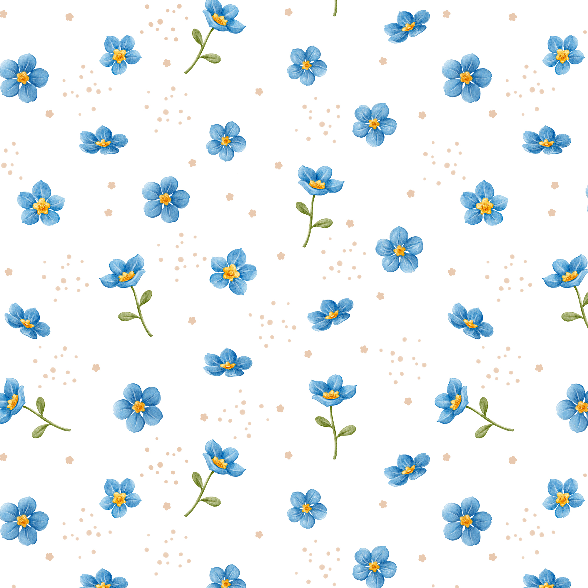 Bio Stoff - Vergissmeinnicht weiß