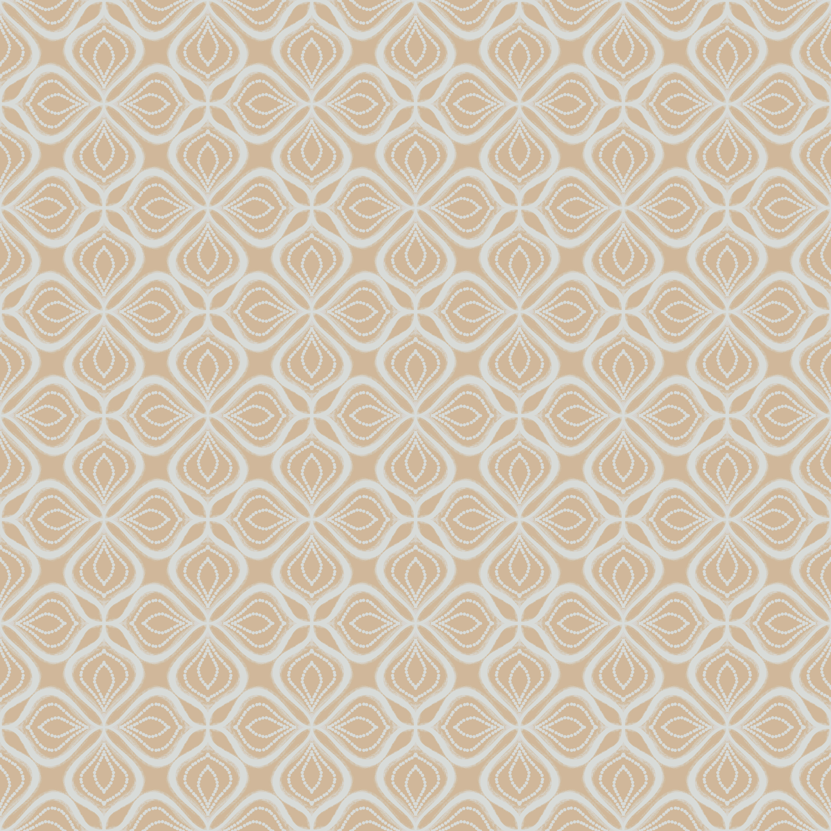 Bio Stoff - Retro Tropfen Creme von misspeppels in creme