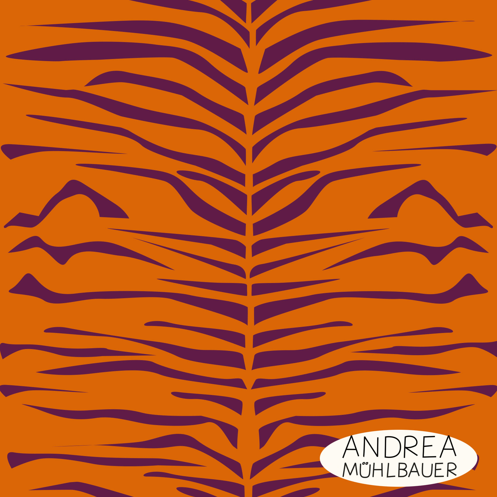 Bio Stoff - Tigerprint Orange von Andrea Muehlbauer in orange Bio Stoff - Tigerprint Orange von Andrea Muehlbauer in orange