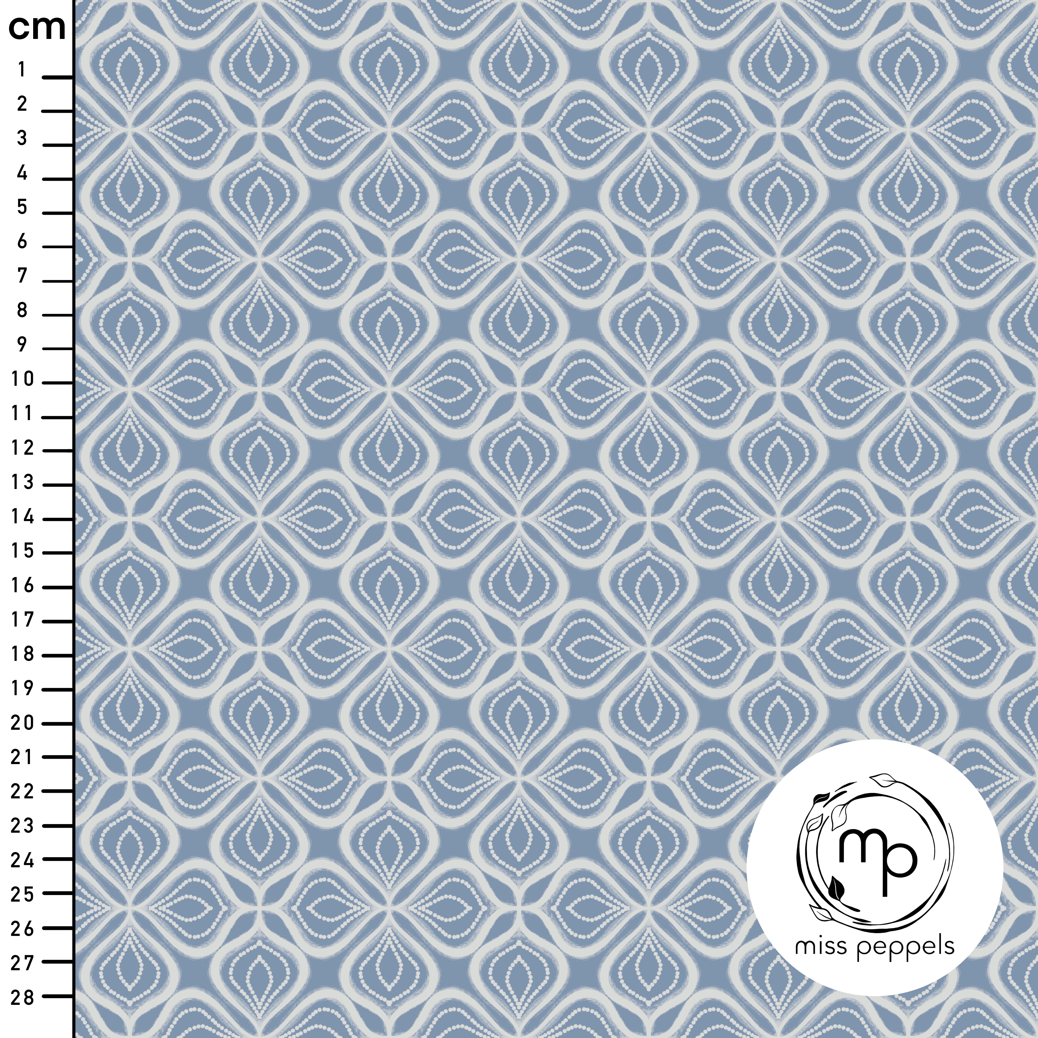 Bio Stoff - Retro Tropfen blau - misspeppels