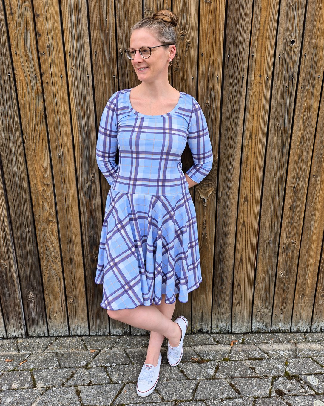Organic fabric  - Cozy Plaid hellblau - Alexandra Weise