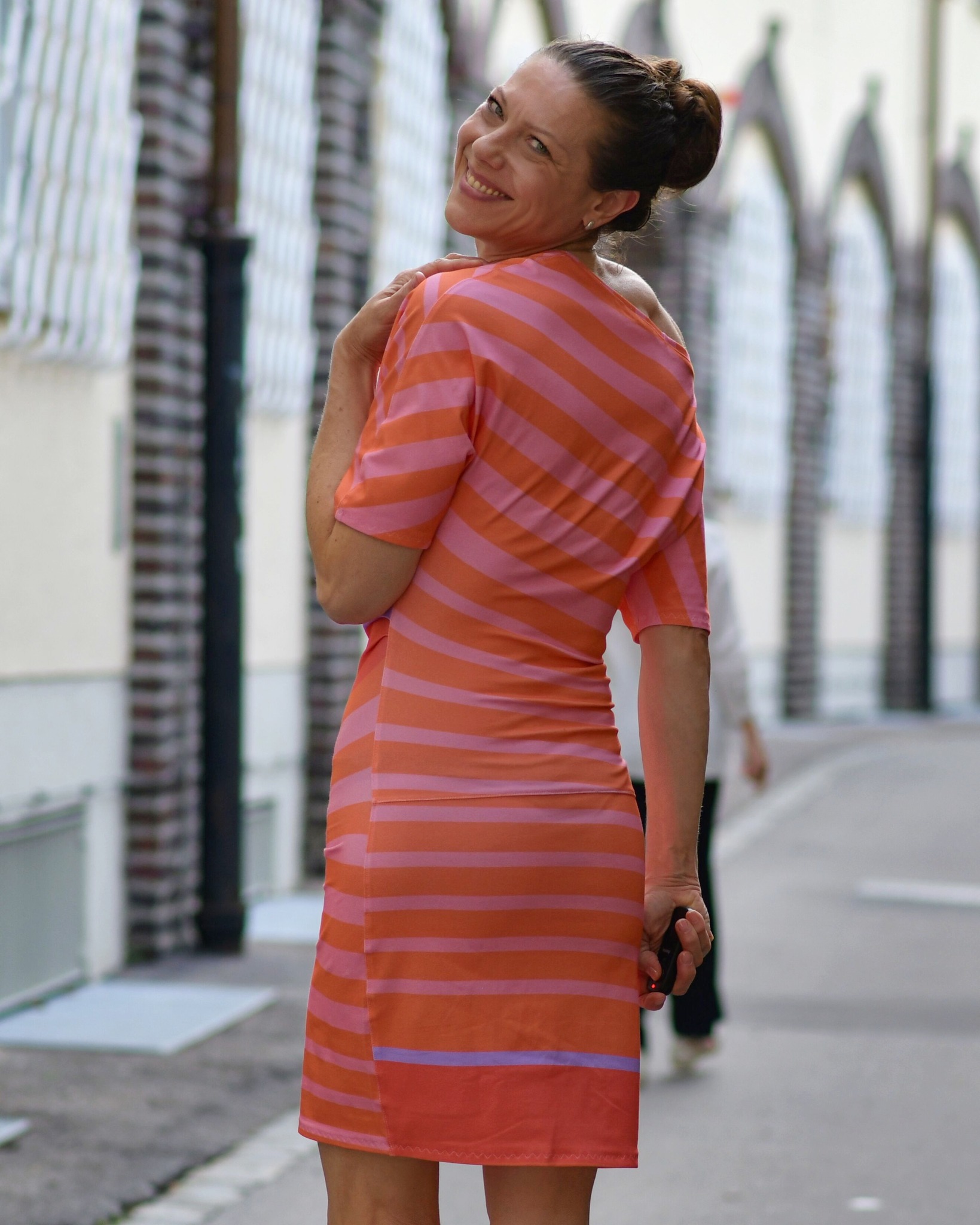 Bio Stoff  -  Stripes Horizontal Papaya