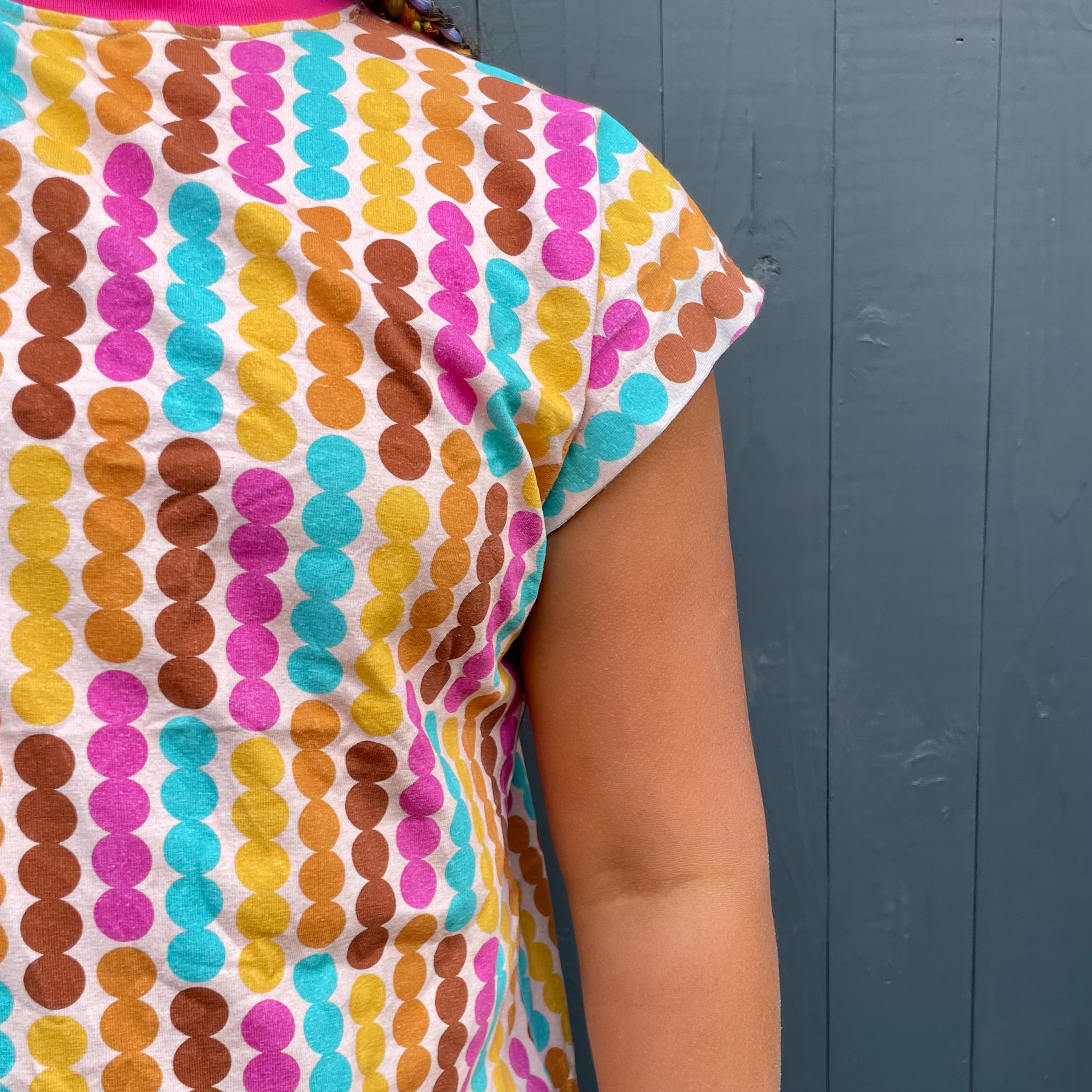 Bio Stoff - Cuugel Lindgruen von Fummelhummel in grün, pink, orange, lila