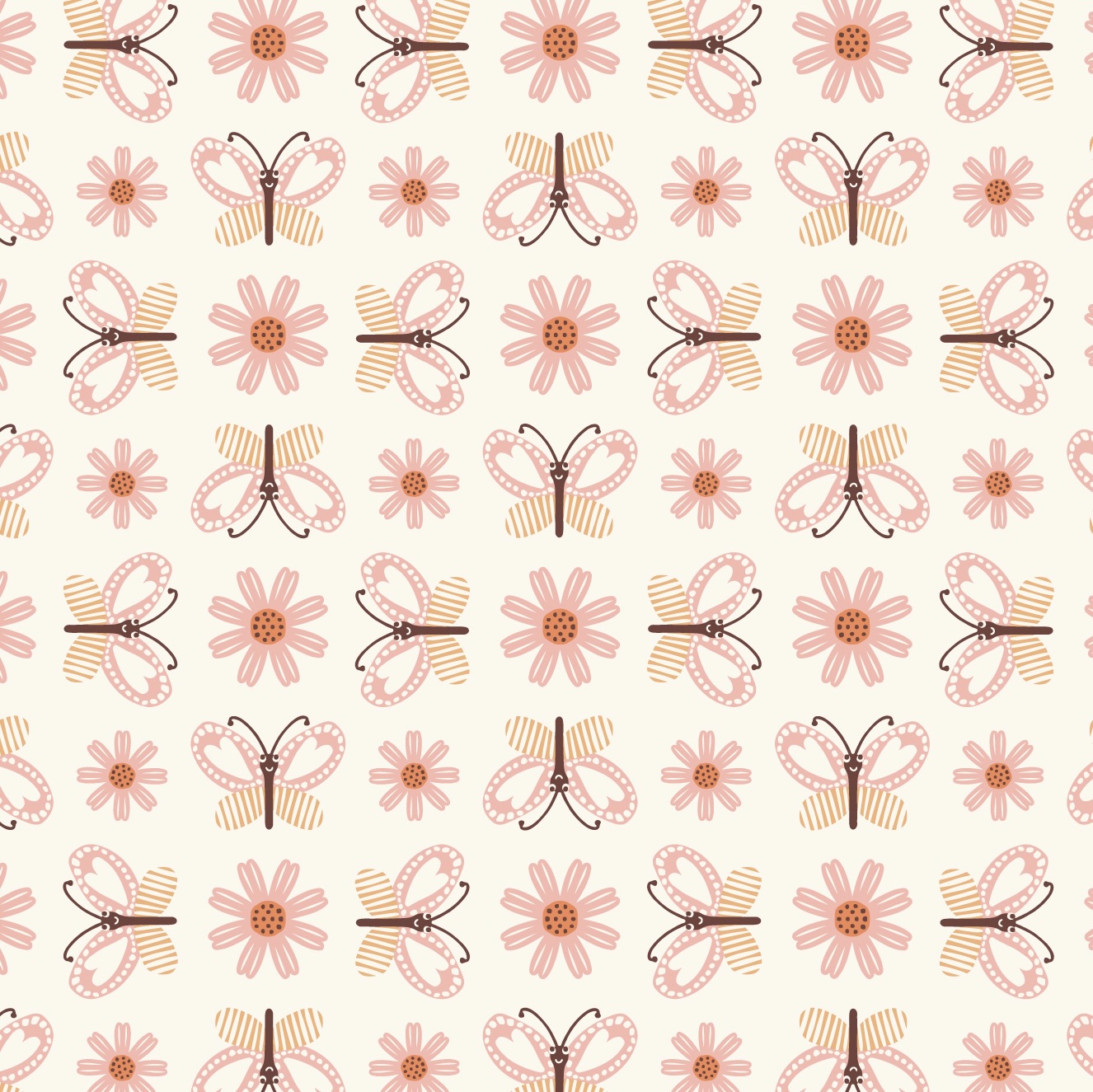 Bio-Stoff - Schmetterling und Blume gelb