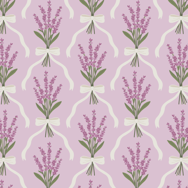Organic fabric - Lavendelstrauß mit Schleife purple