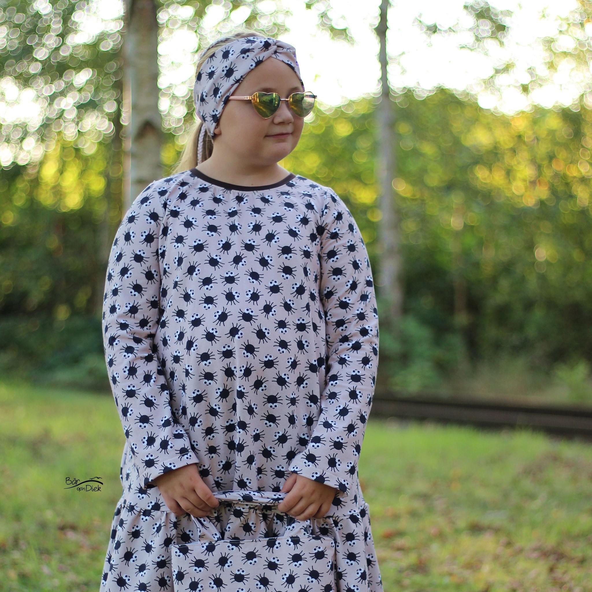 Bio Webware Stoff  -  Spinnen Gelborange  - KathrinWoo, Halloween, gelb, 100% Bio-Baumwolle