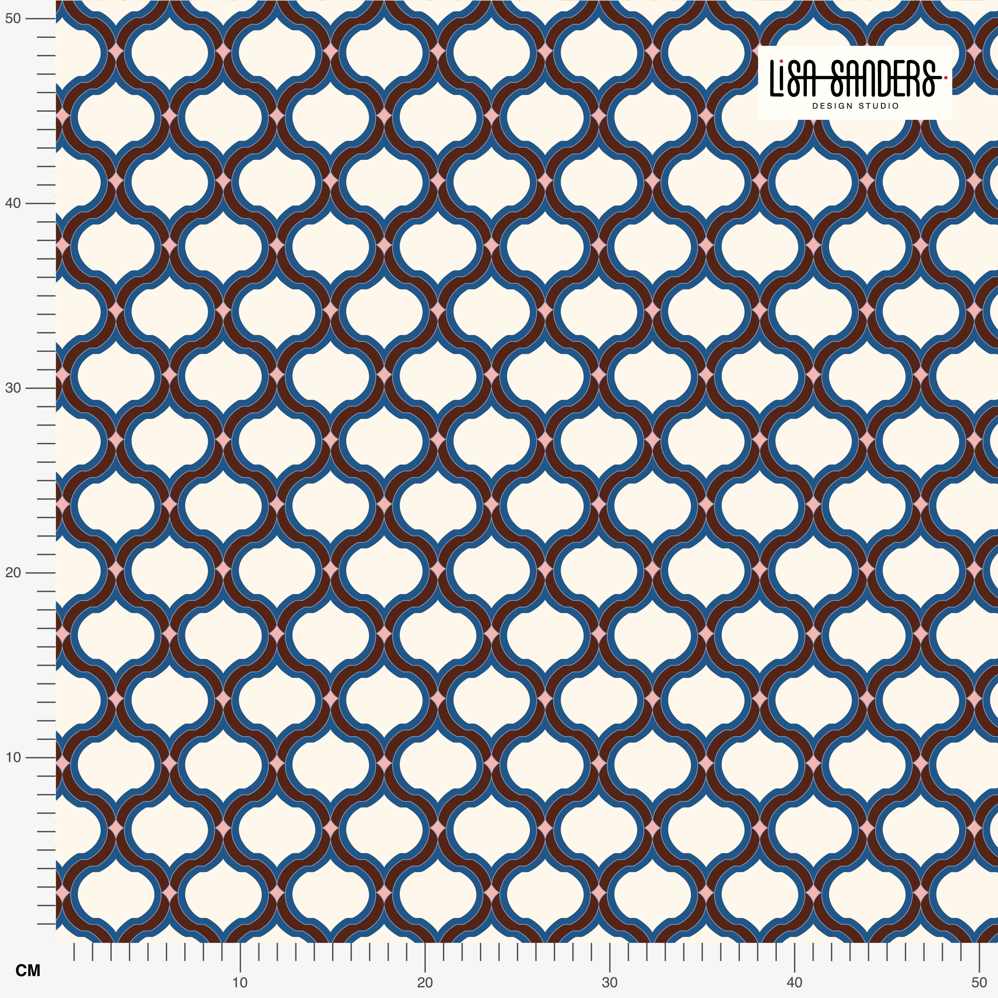 Scuba Stoff  -  Scale Tile rotbraun