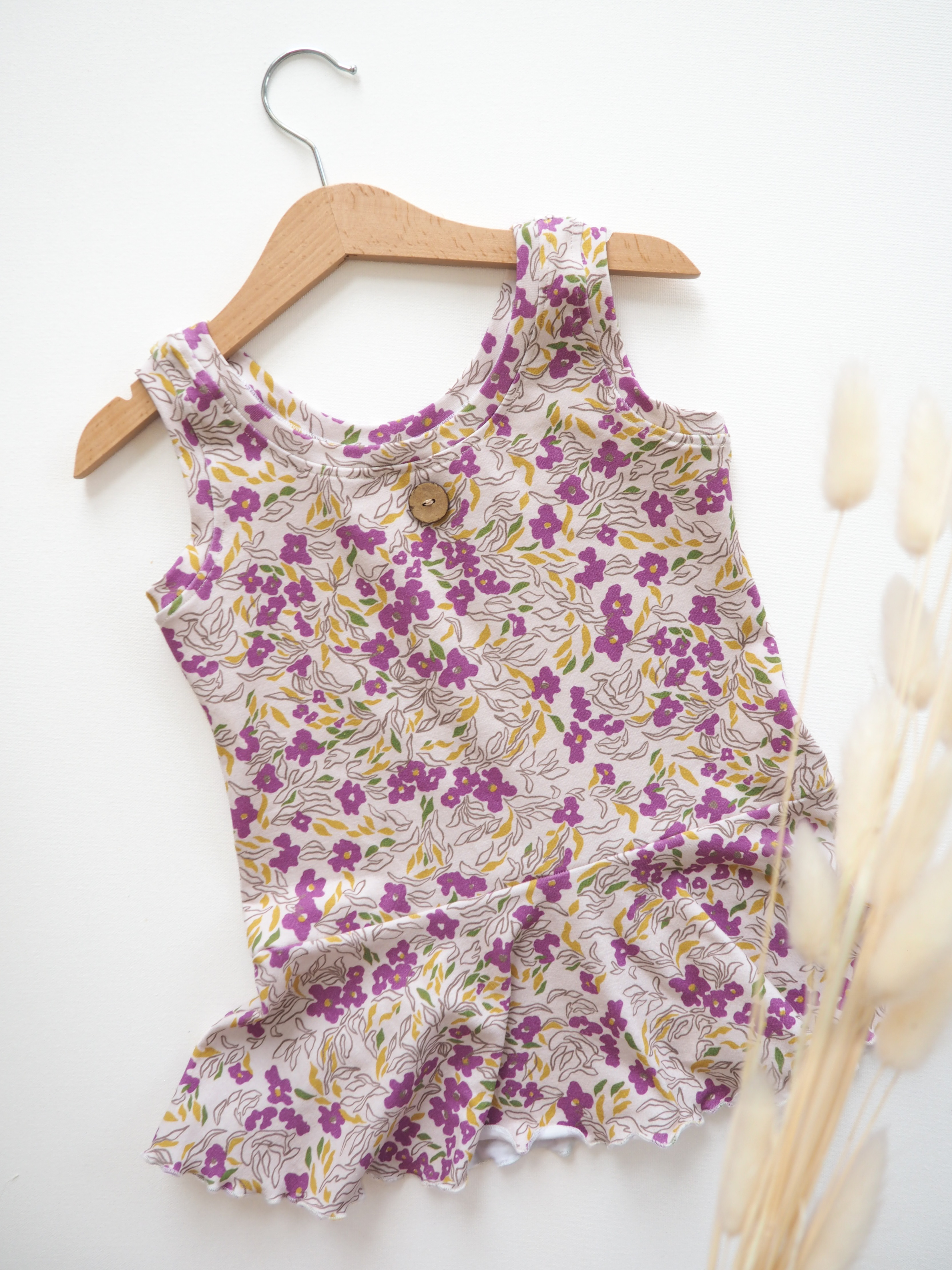 Organic fabric - Meadow Fleur violett