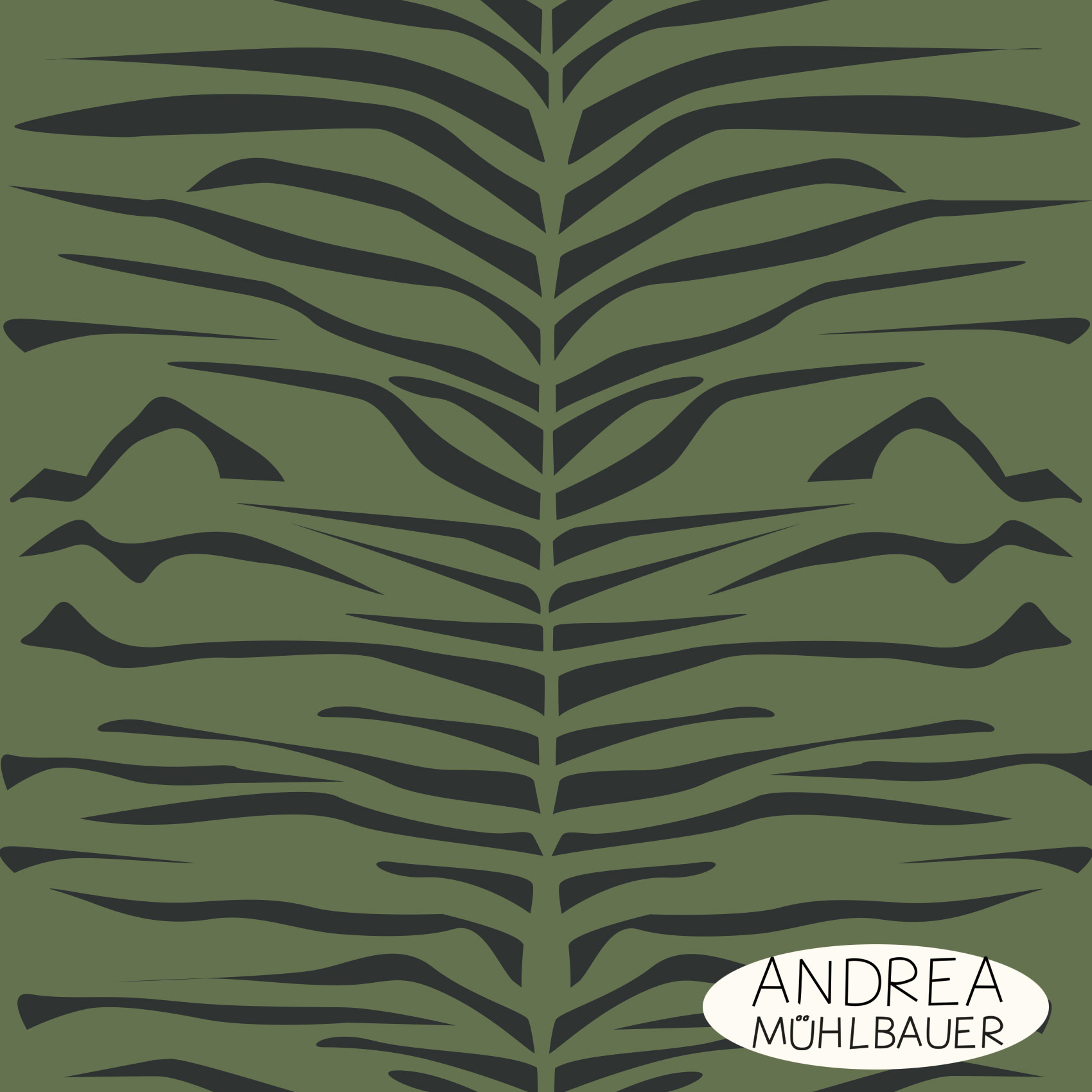 Bio Stoff - Tigerprint Olive von Andrea Muehlbauer in grün Bio Stoff - Tigerprint Olive von Andrea Muehlbauer in grün
