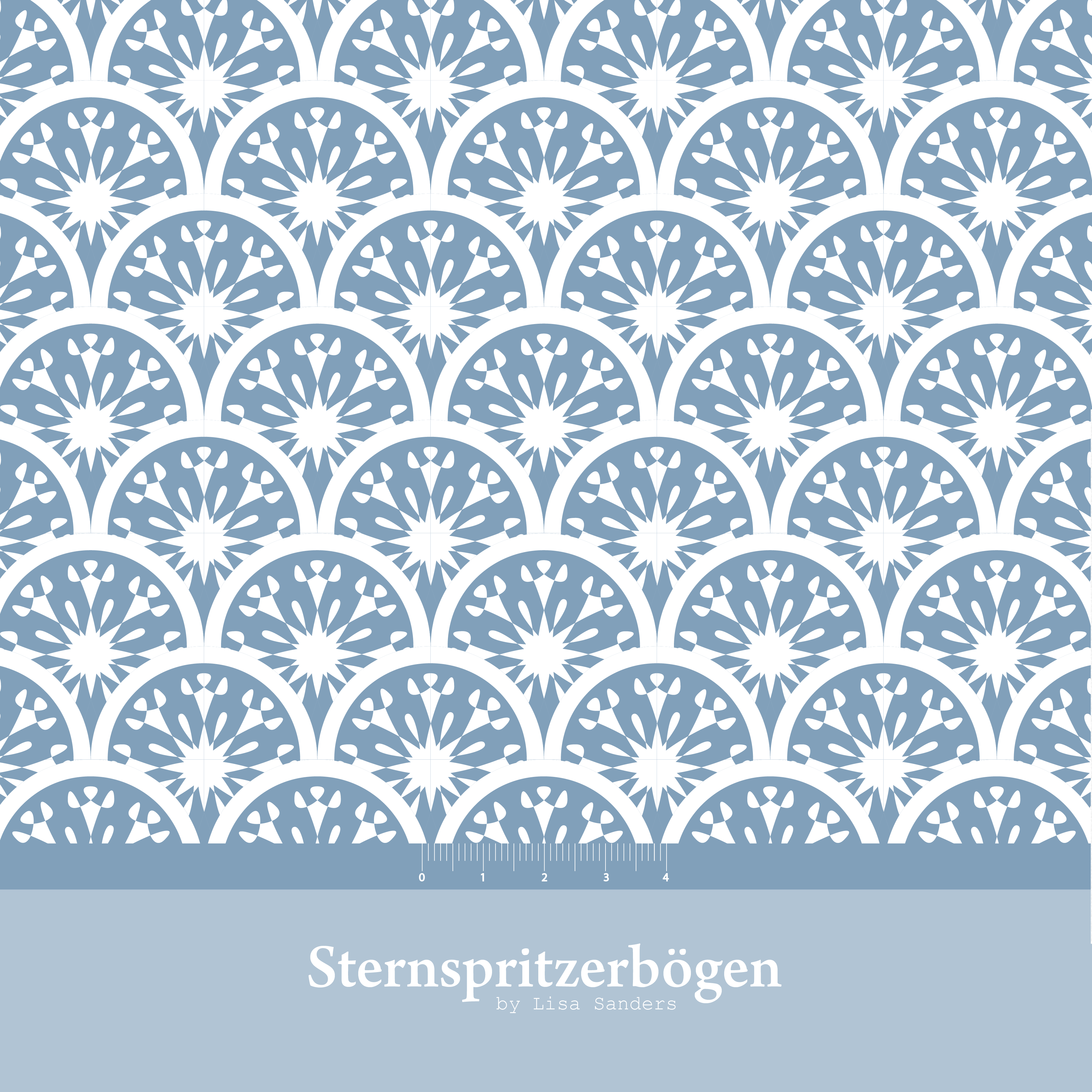 Scuba Stoff  -  Sternspritzerbögen blau