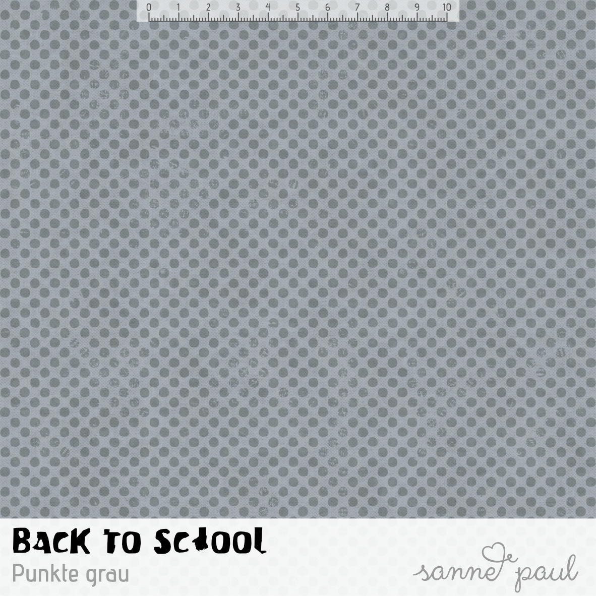 Bio Fabric - Back To School Dots Gray by Sanne Paul in gray