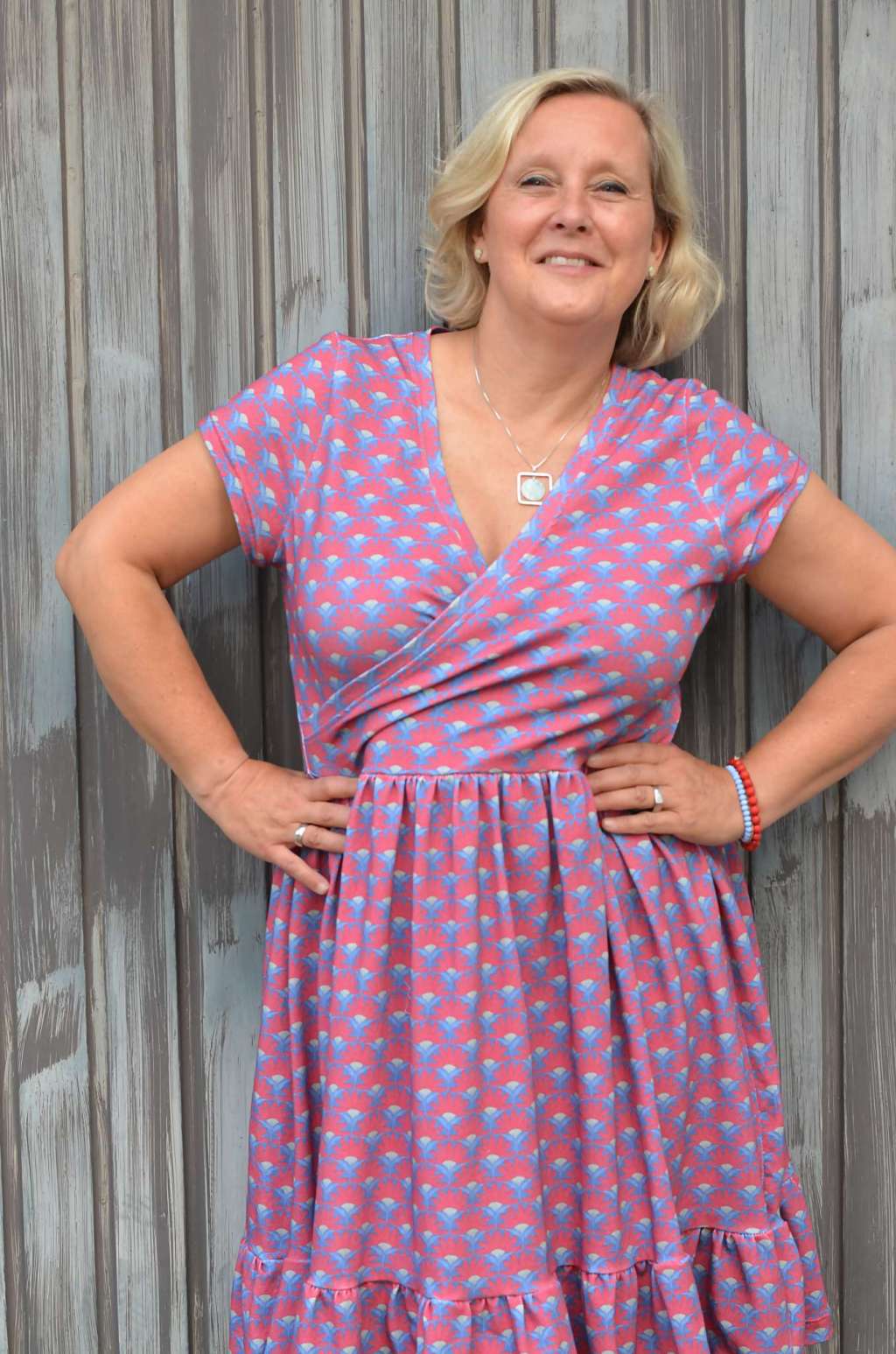 Organic Fabric - Petal Bloom Red by Sanktwerk in red