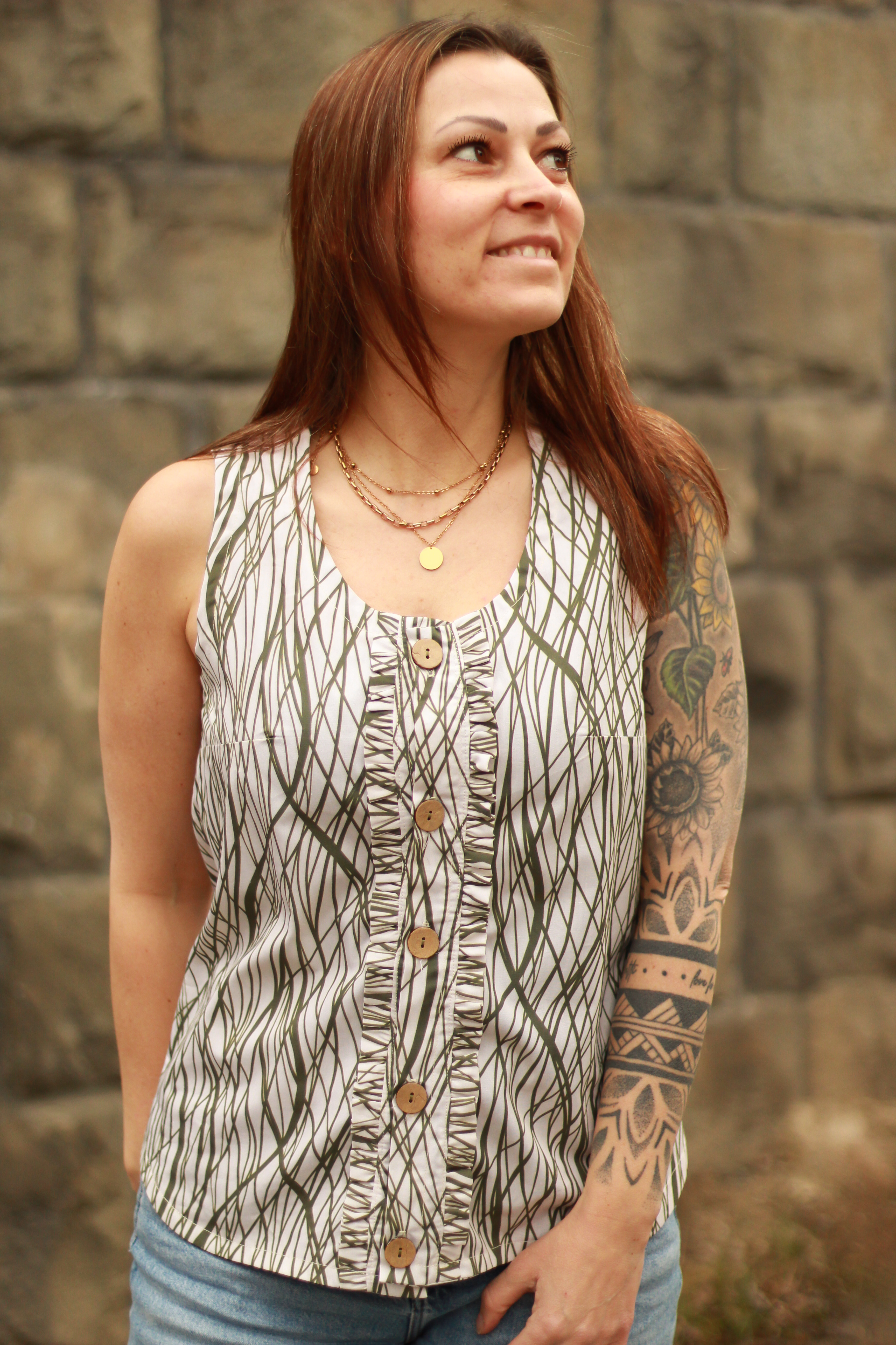 Bio Stoff - Organic Garden Lines grün