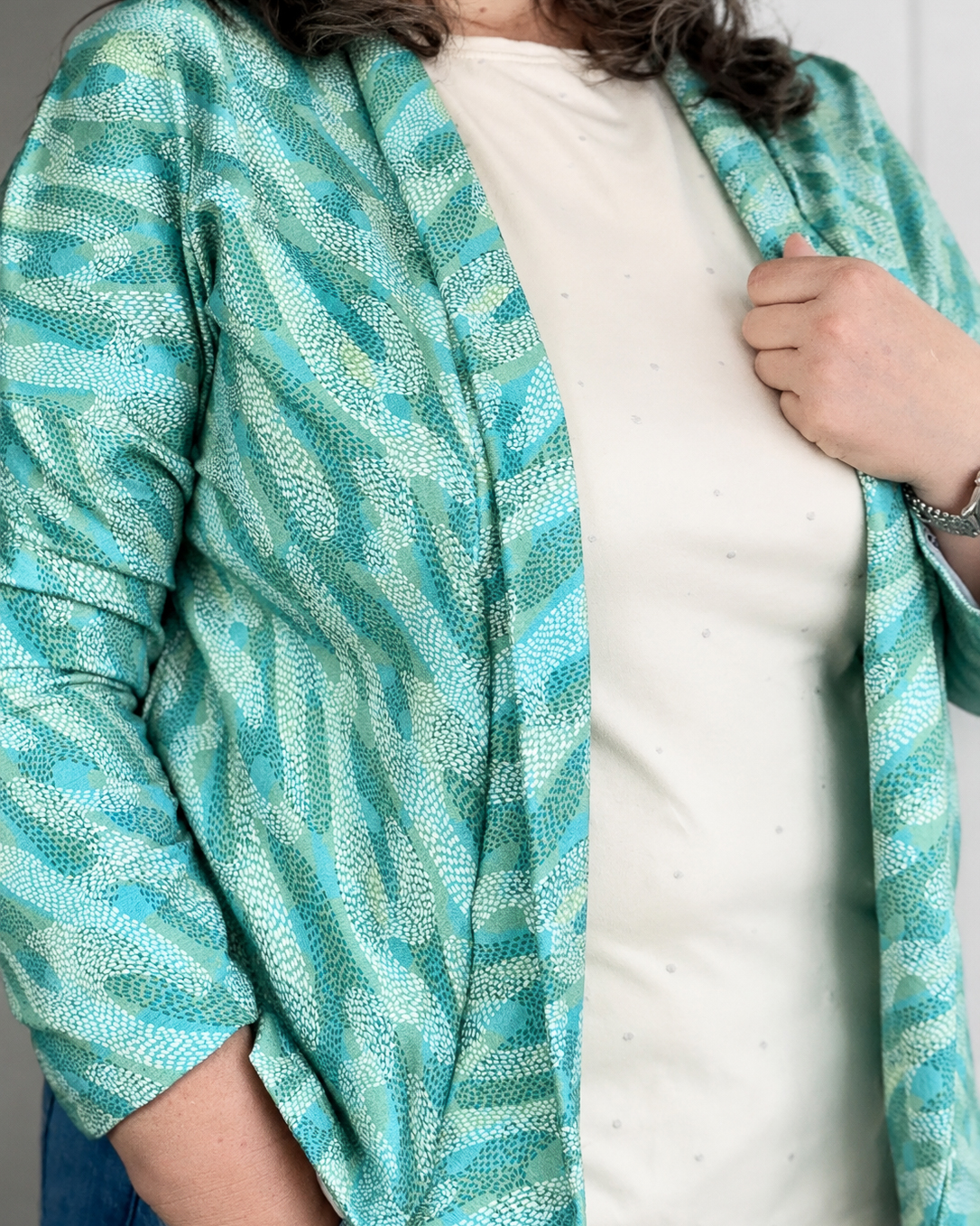 Organic fabric - Sommergold Schwarm petrol