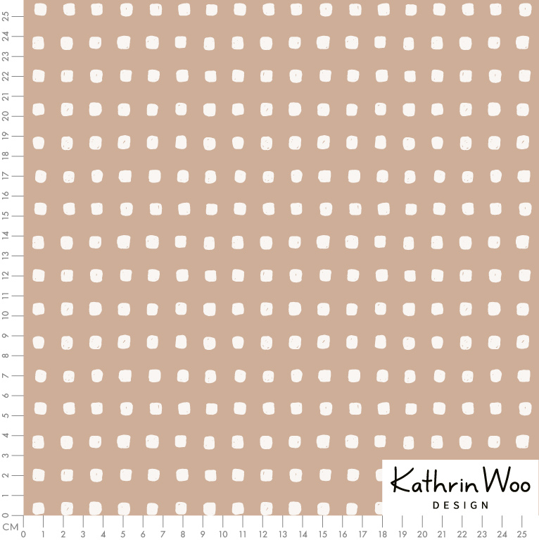 Bio Stoff  - Schneebälle Hellbraun - KathrinWoo, Punkte, beige