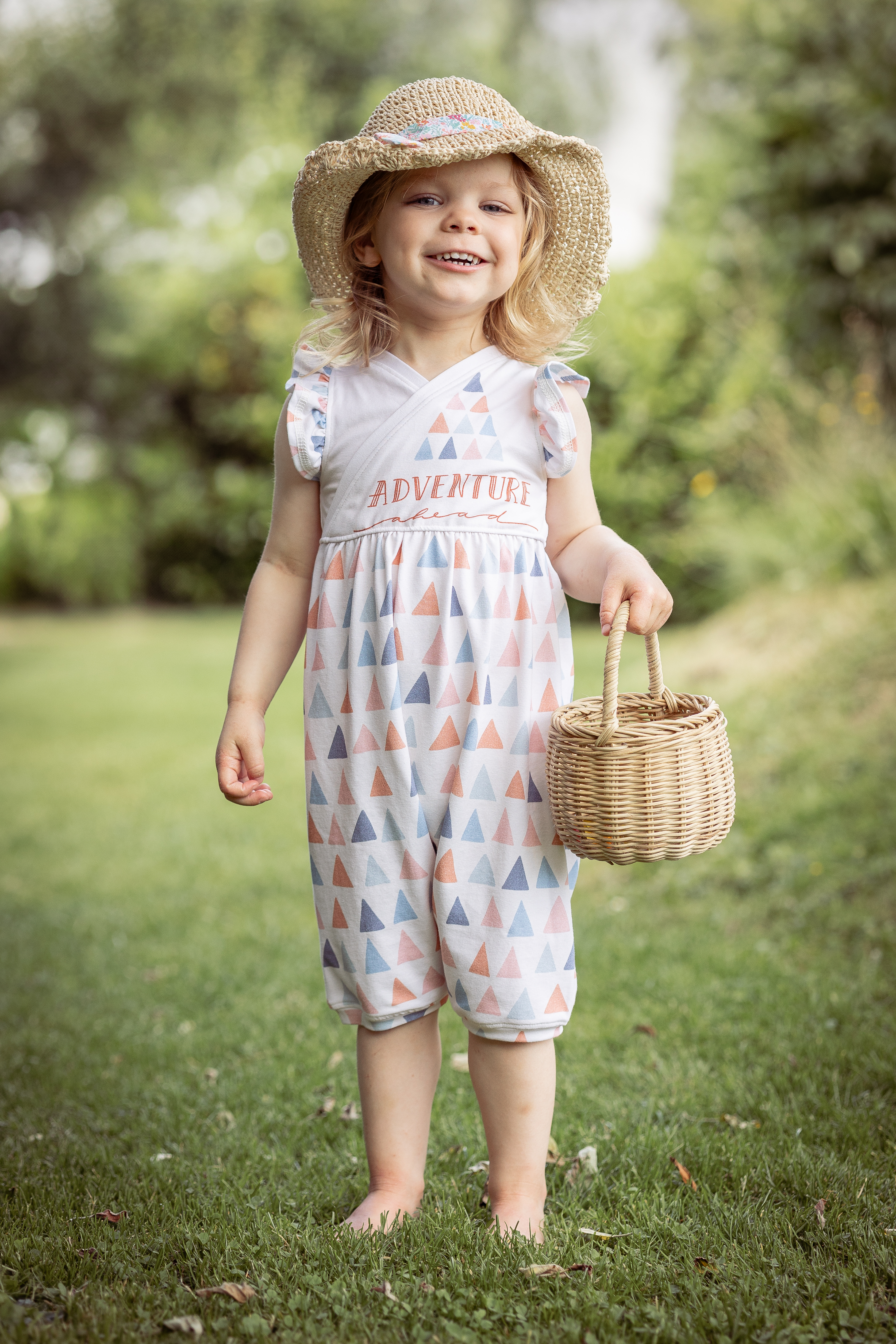 Bio Summersweat Stoff  -  50 cm Panel Adventure Ahead Boho  - KathrinWoo, bunt, beige, Breite 150 cm