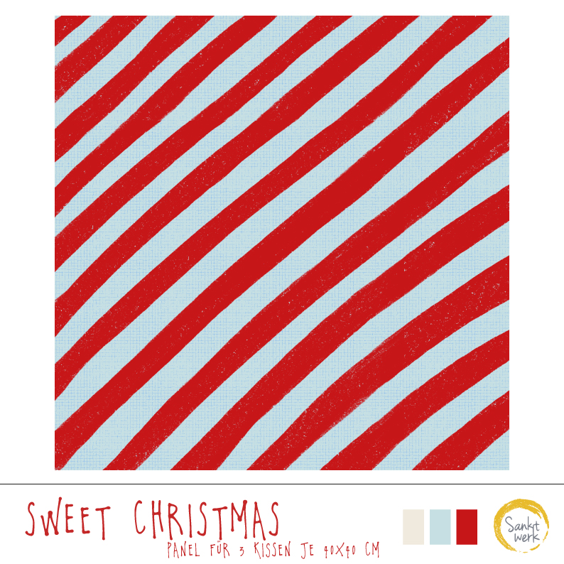 Bio Webware Stoff - 1,0 m Panel Kissen Sweet Christmas - Sanktwerk, Weihnachten, blau, 100% Bio-Baumwolle Bio Webware Stoff - 1,0 m Panel Kissen Sweet Christmas - Sanktwerk, Weihnachten, blau, 100% Bio-Baumwolle