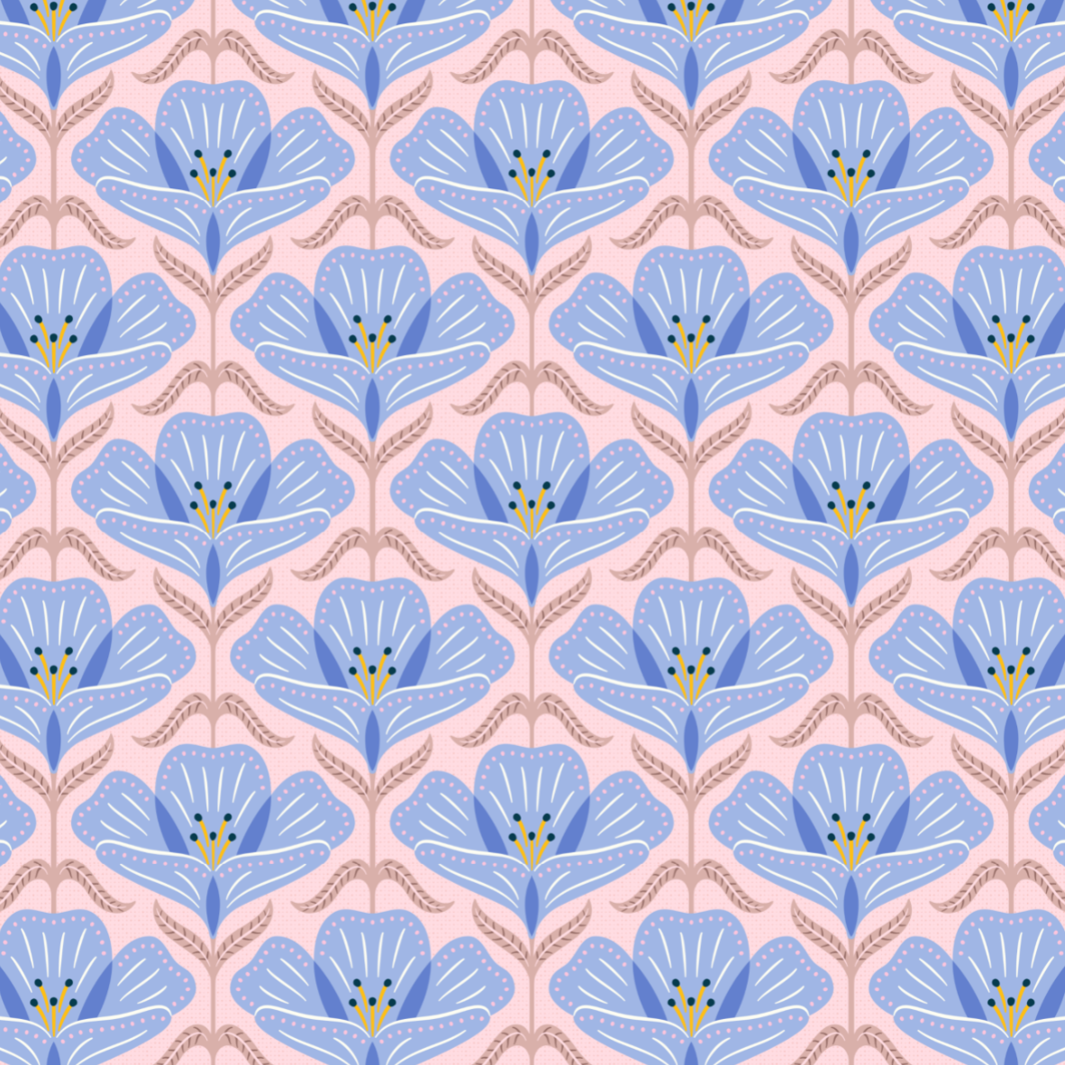 Bio Stoff  - Preppy Spring Big Buttercup blau