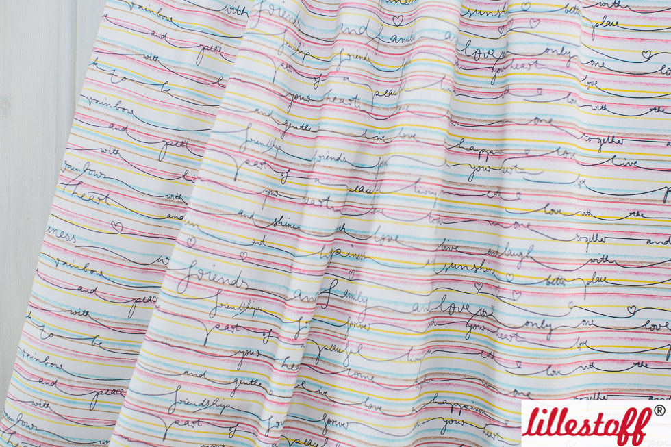 Bio Webware Stoff - Fanny Love - MissPatty, weiß, Streifen, Buchstaben & Zahlen, schwarz, 100% Bio-Baumwolle Bio Webware Stoff - Fanny Love - MissPatty, weiß, Streifen, Buchstaben & Zahlen, schwarz, 100% Bio-Baumwolle