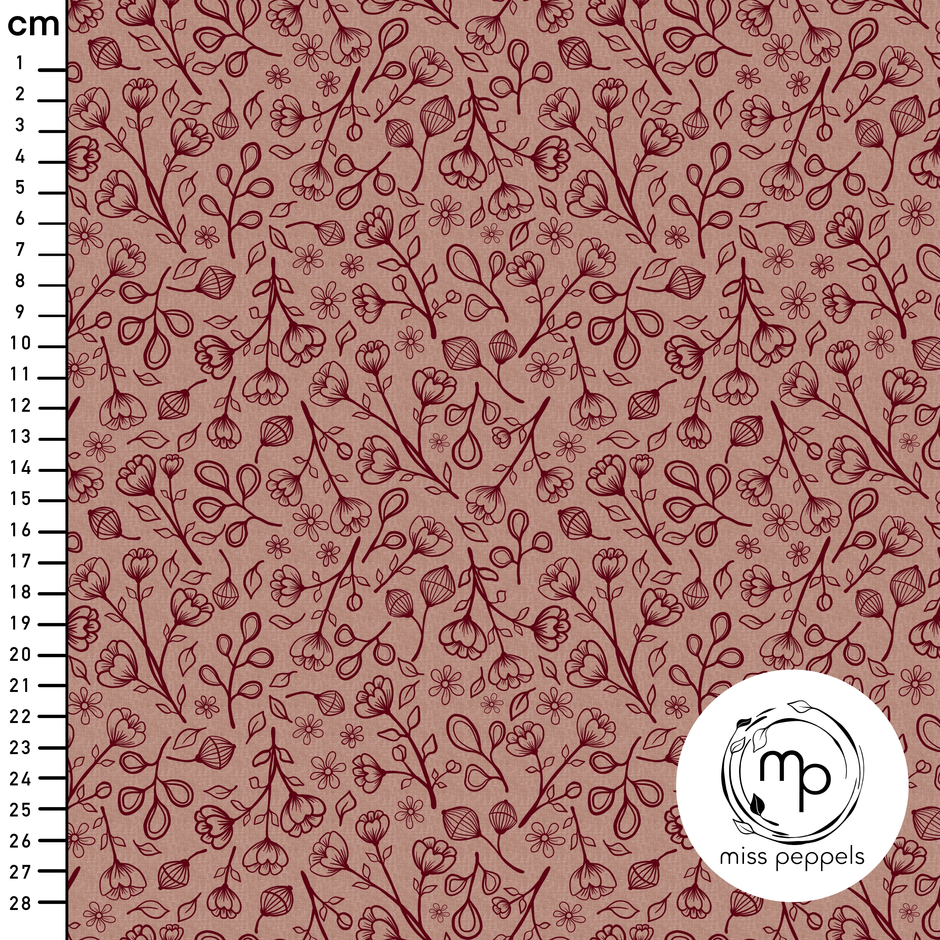 Bio Stoff - Blumenmeer Mocha Mousse von misspeppels in braun
