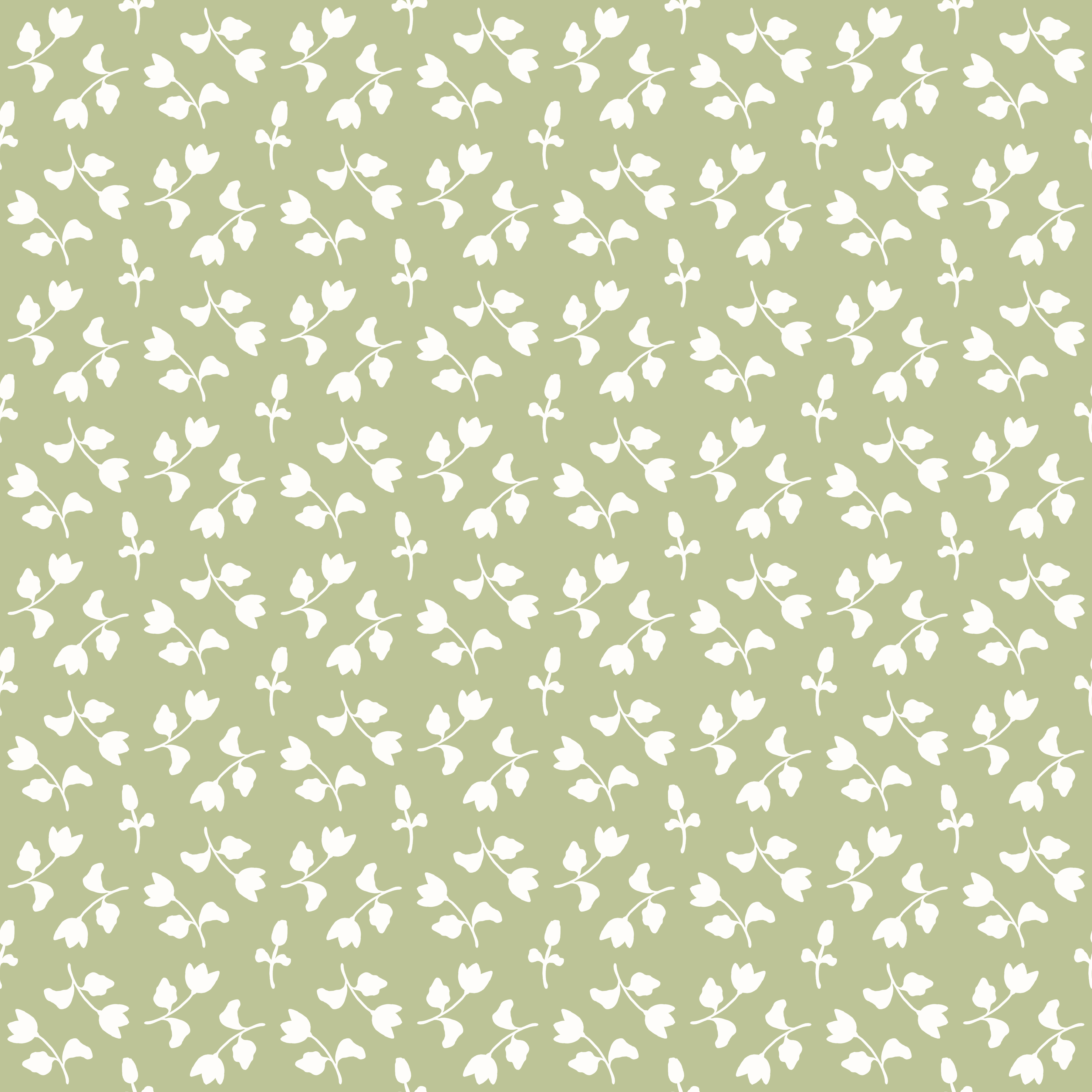 Bio Stoff  - Blumen Reigen grün