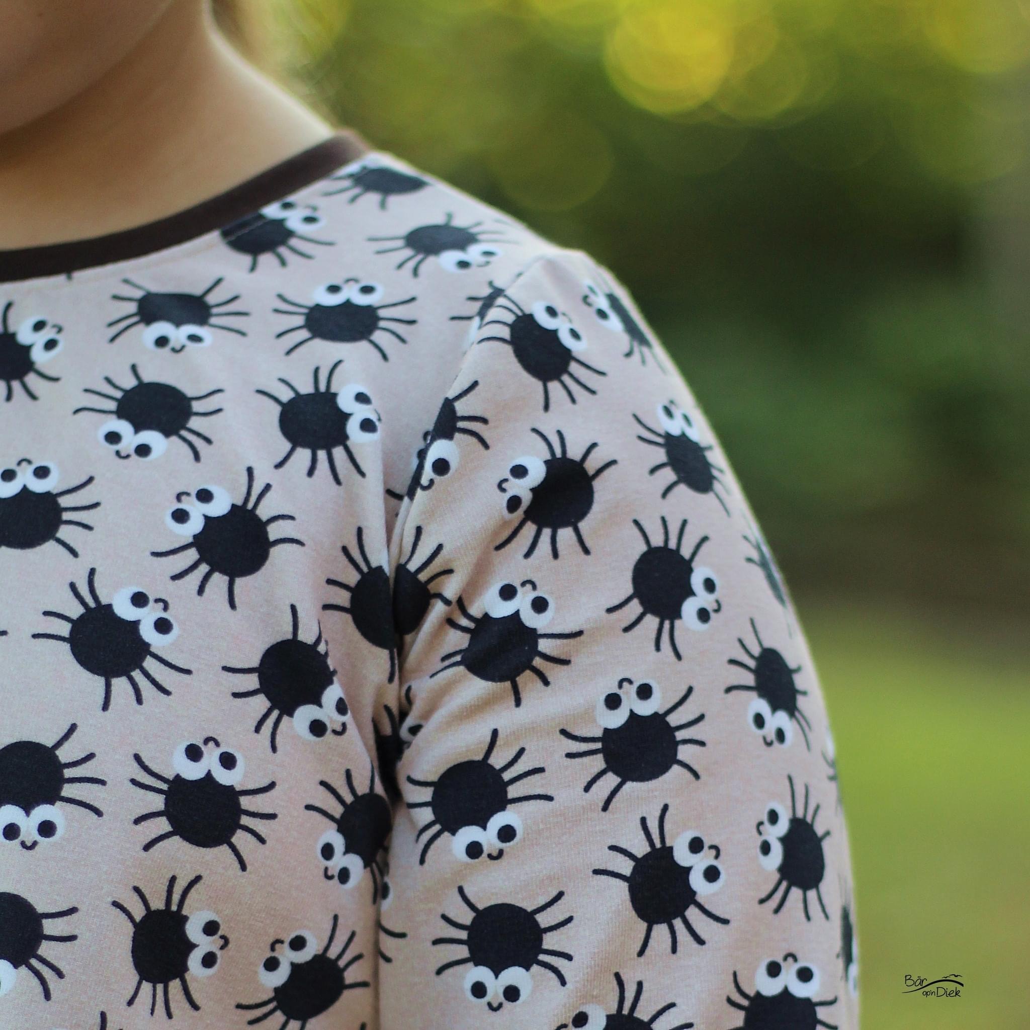 Bio Webware Stoff  -  Spinnen Gelborange  - KathrinWoo, Halloween, gelb, 100% Bio-Baumwolle