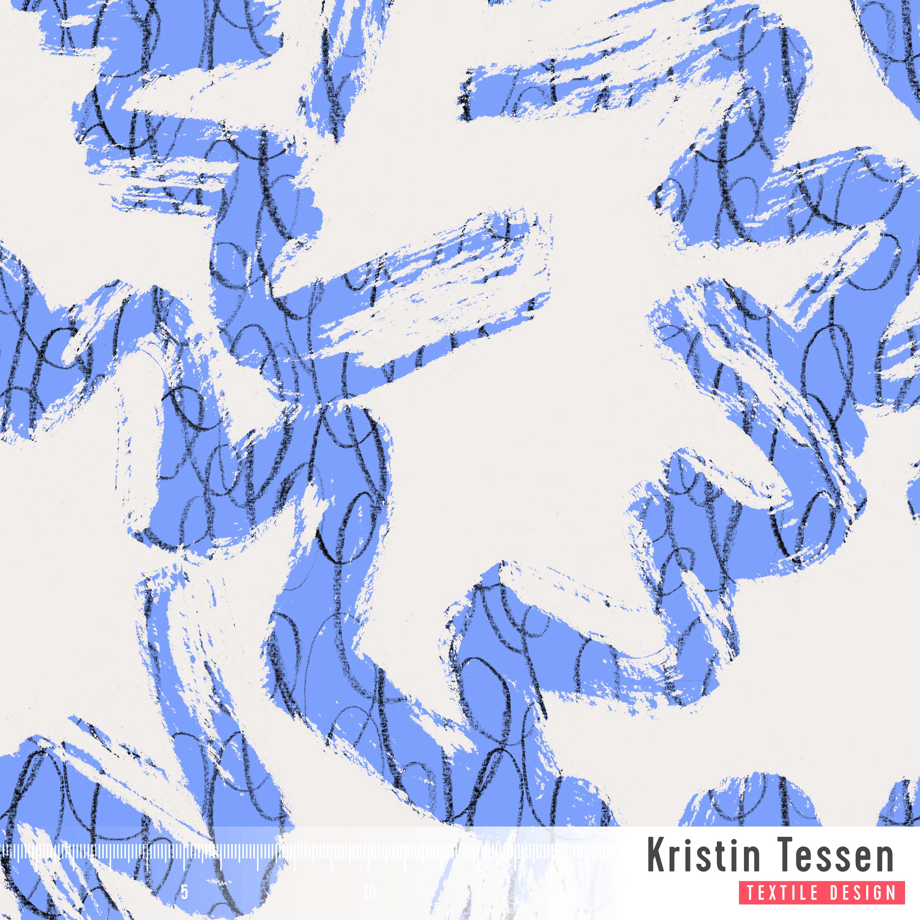 Organic Fabric - Minimal Brush Blue 