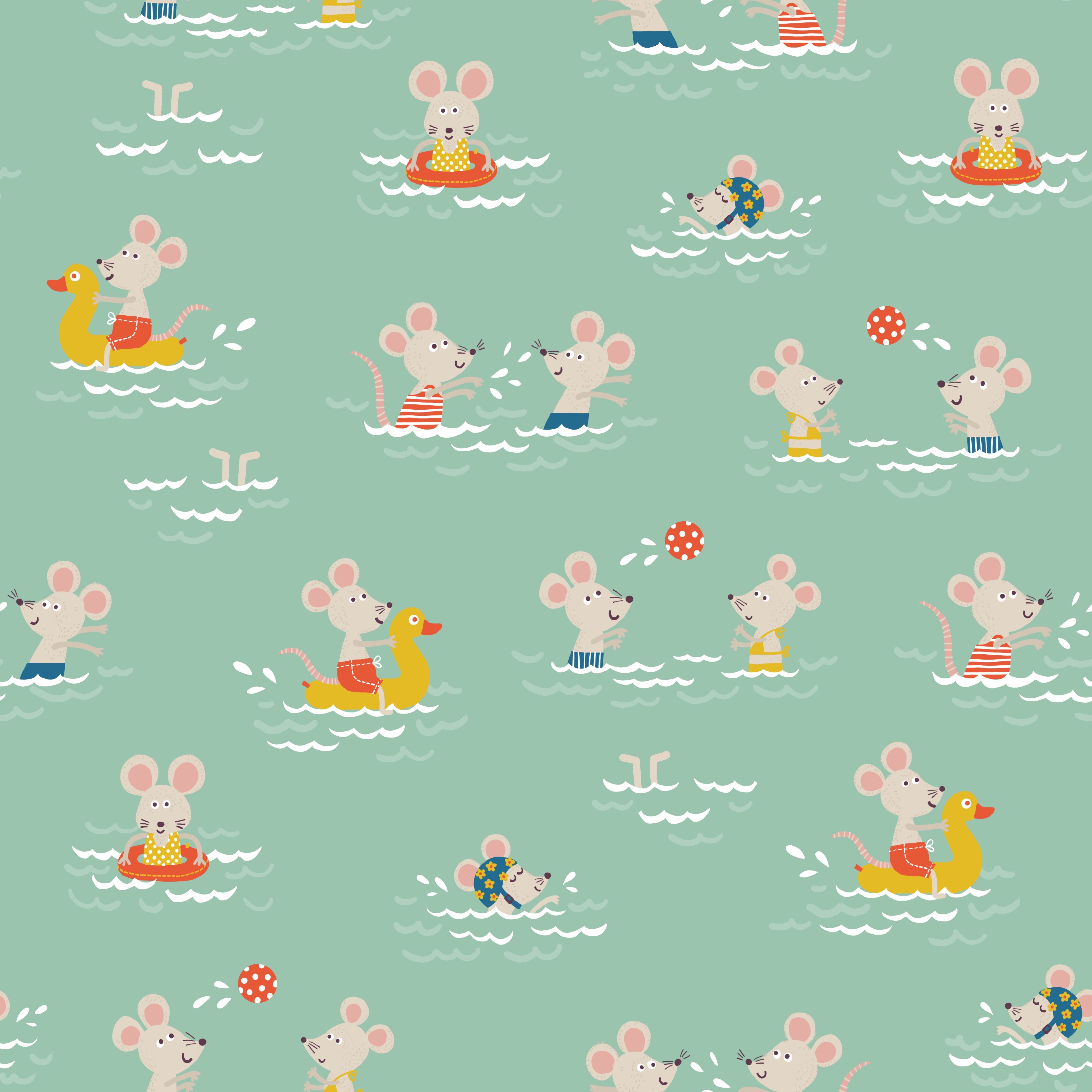 Bio Stoff  -  Splish Splash  - PetraCoumans, Tiere, mint