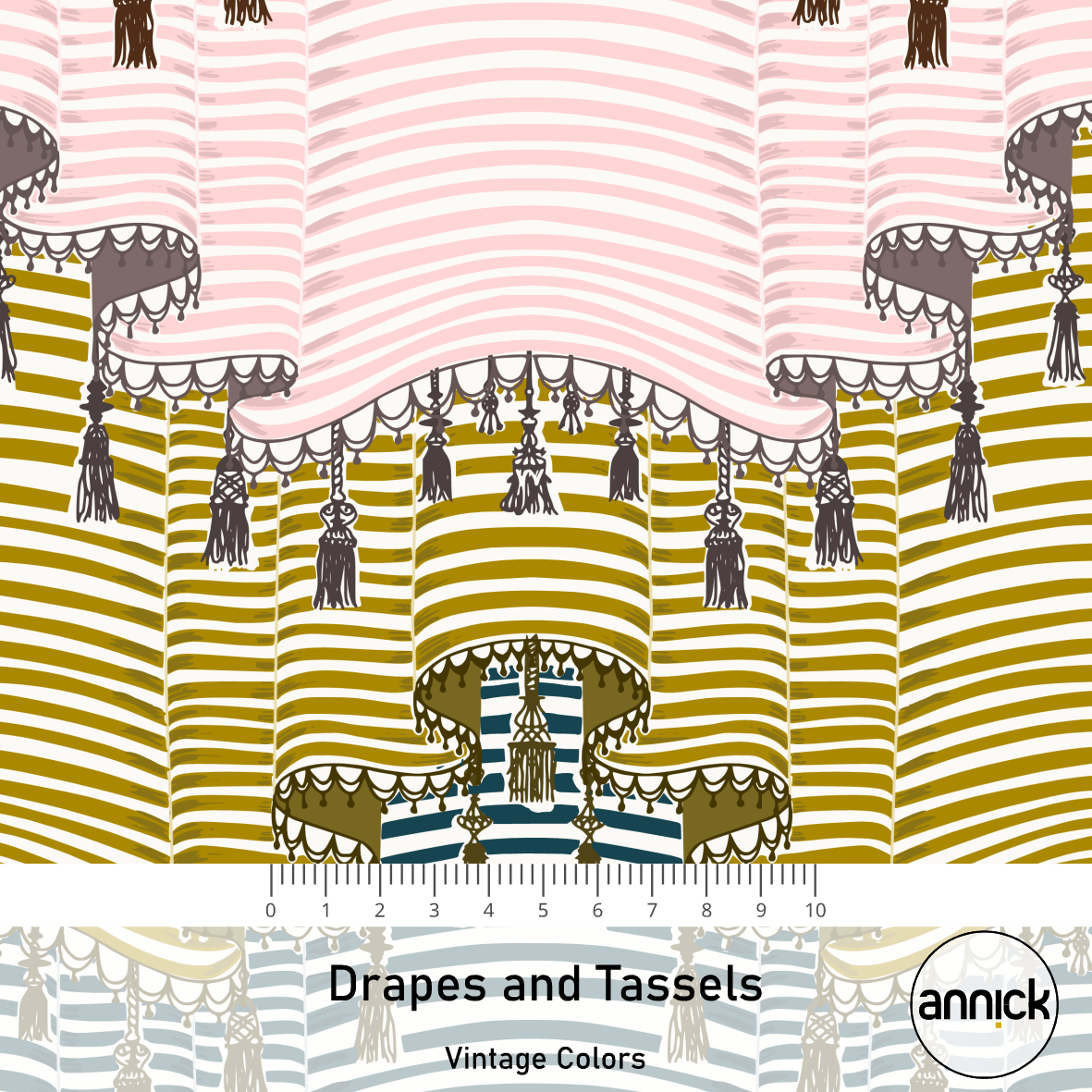 Bio Fabric - Drapes and Tassels vintage colors