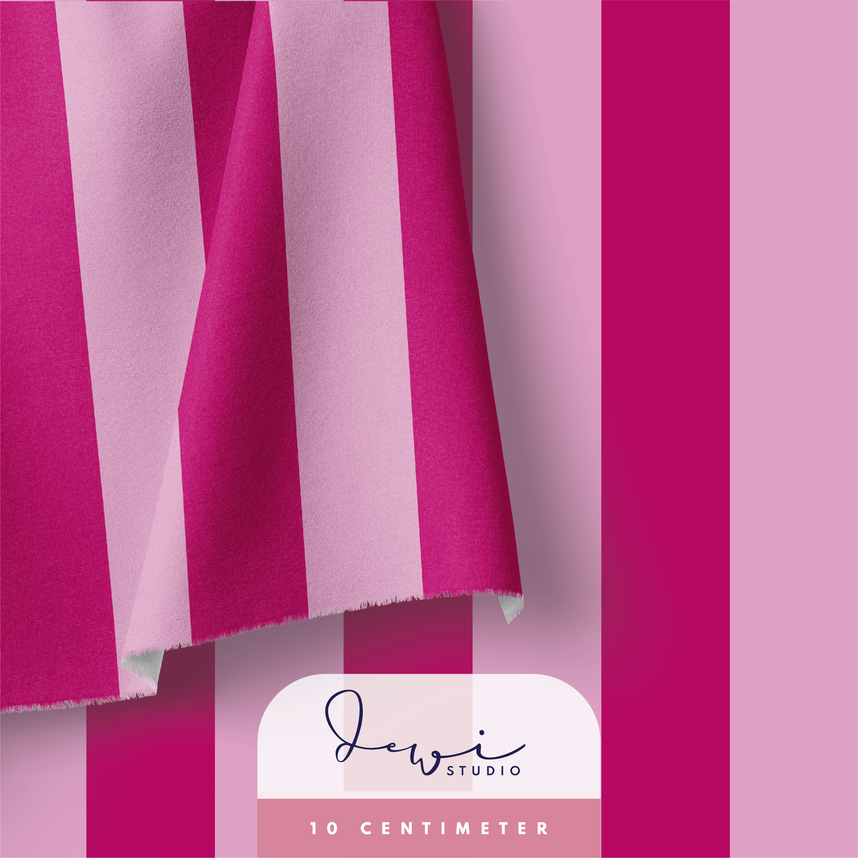 Bio Stoff - Sommerglueck Blockstreifen Pink Rosa von Dewi Studio in pink