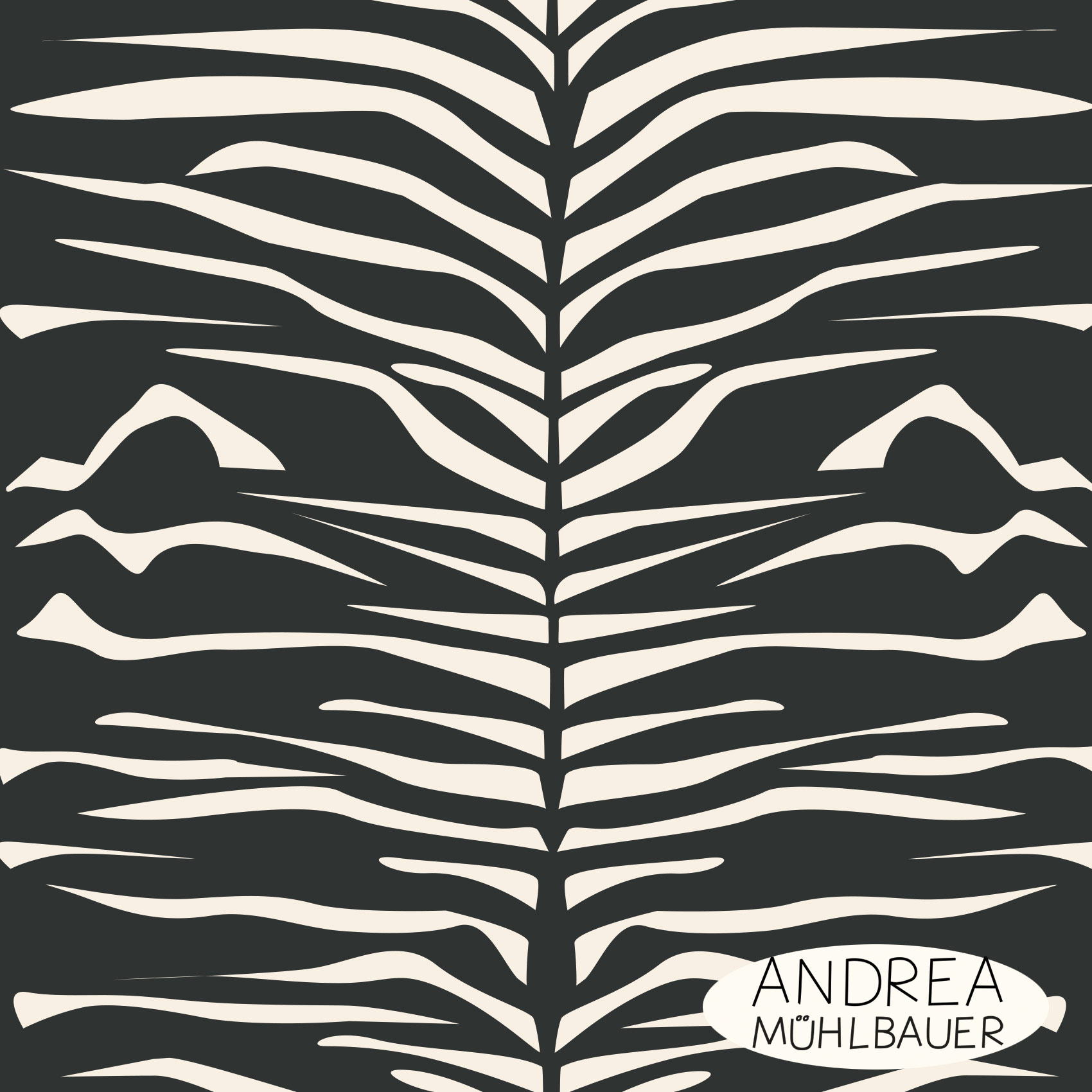 Bio Stoff - Tigerprint Anthrazit von Andrea Muehlbauer in schwarz Bio Stoff - Tigerprint Anthrazit von Andrea Muehlbauer in schwarz