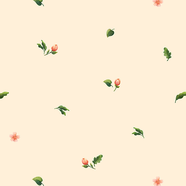 Organic fabric  -  Kombi Knospen yellow
