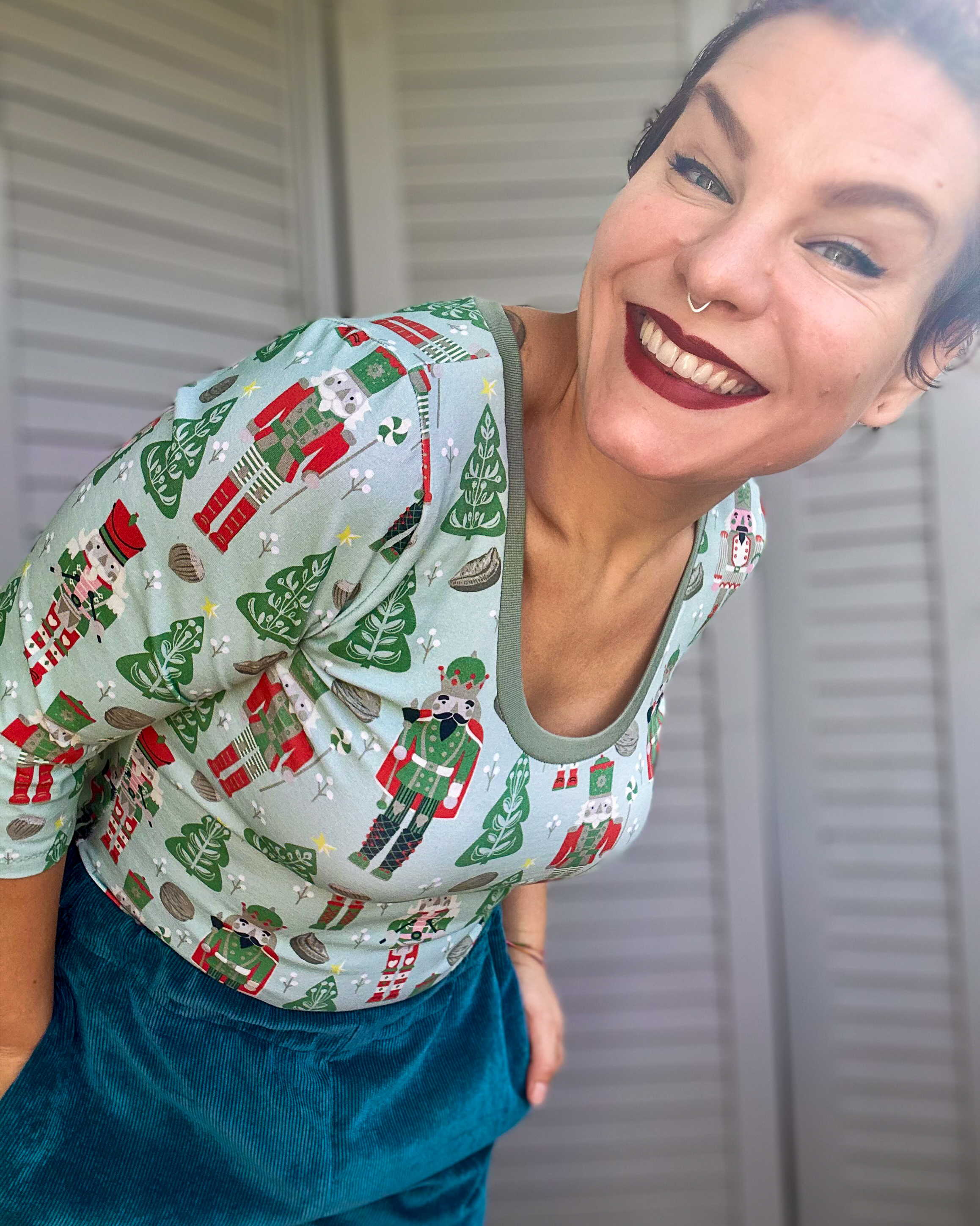 Bio Stoff  - Traditional Christmas Nutcracker icy mint - Annick