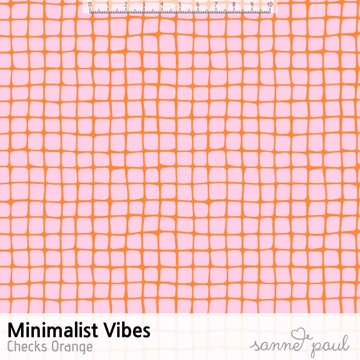 Bio Stoff - Minimalist Vibes Checks Orange von Sanne Paul in orange