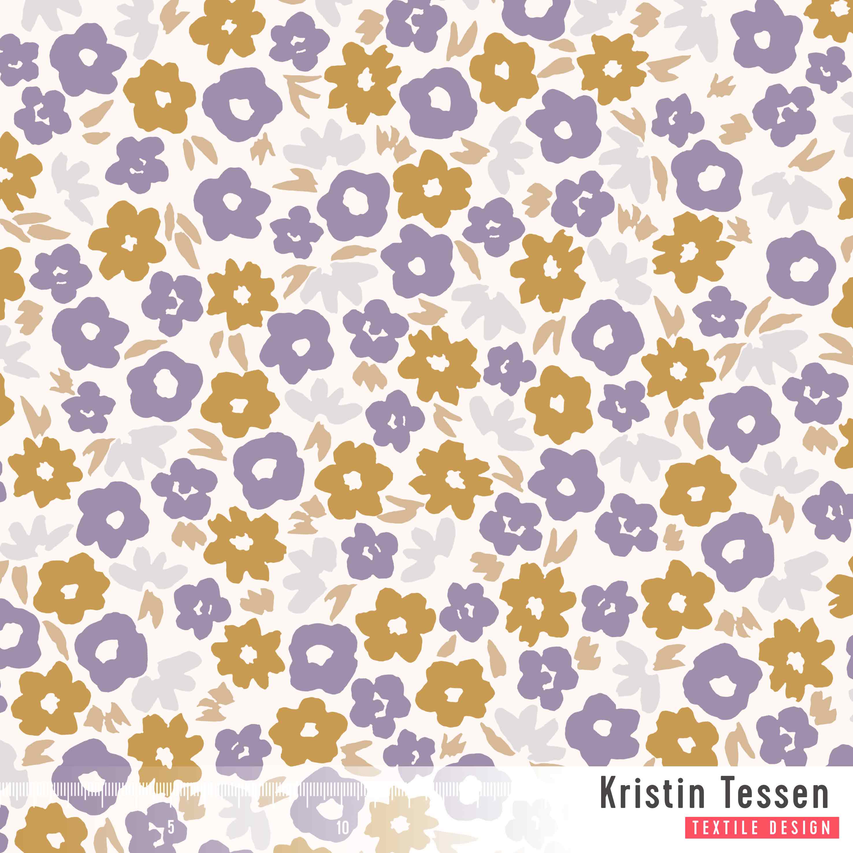 Bio Stoff - Blumenherbst Zimt von Kristin Tessen in lila