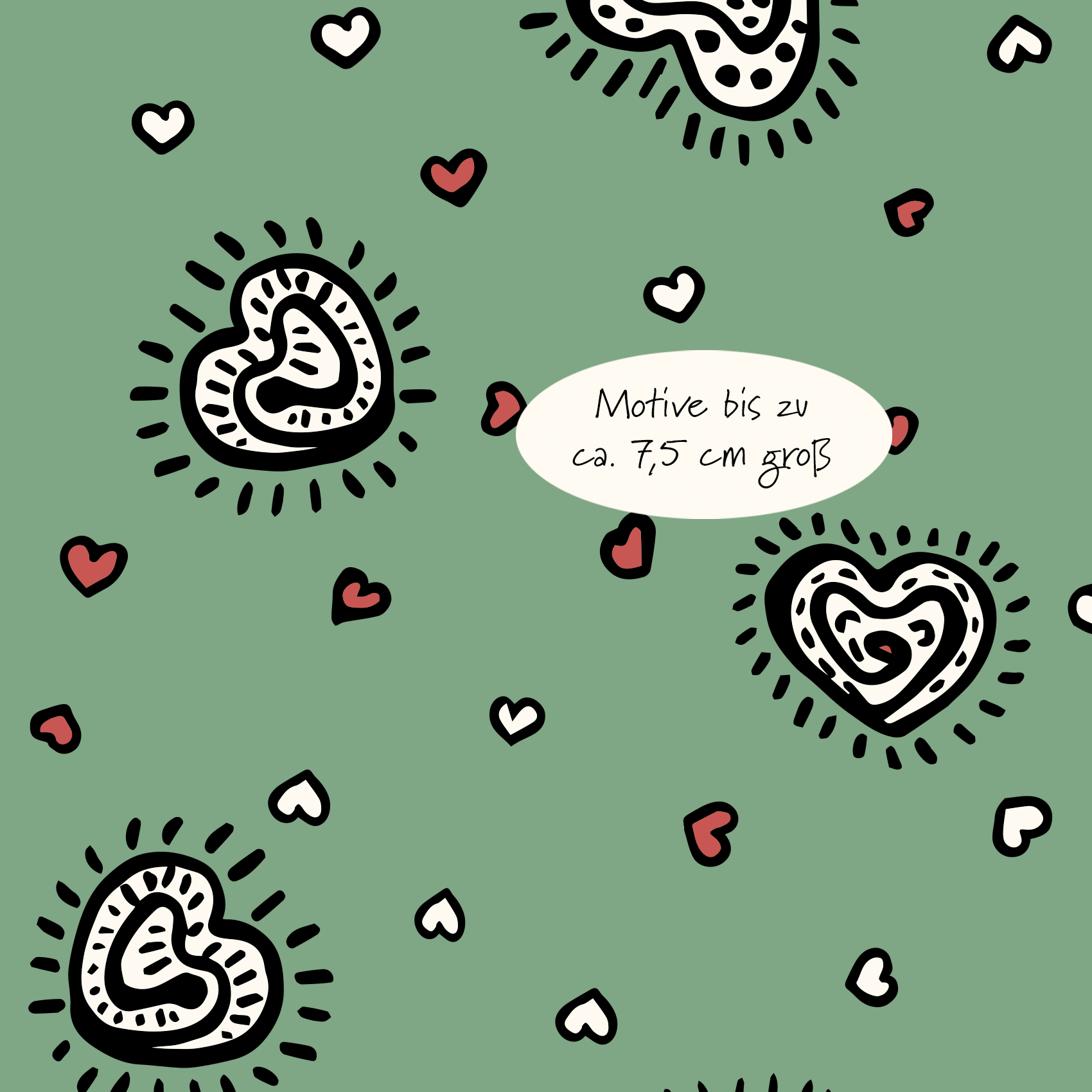 Bio Stoff  - Beating Hearts grün