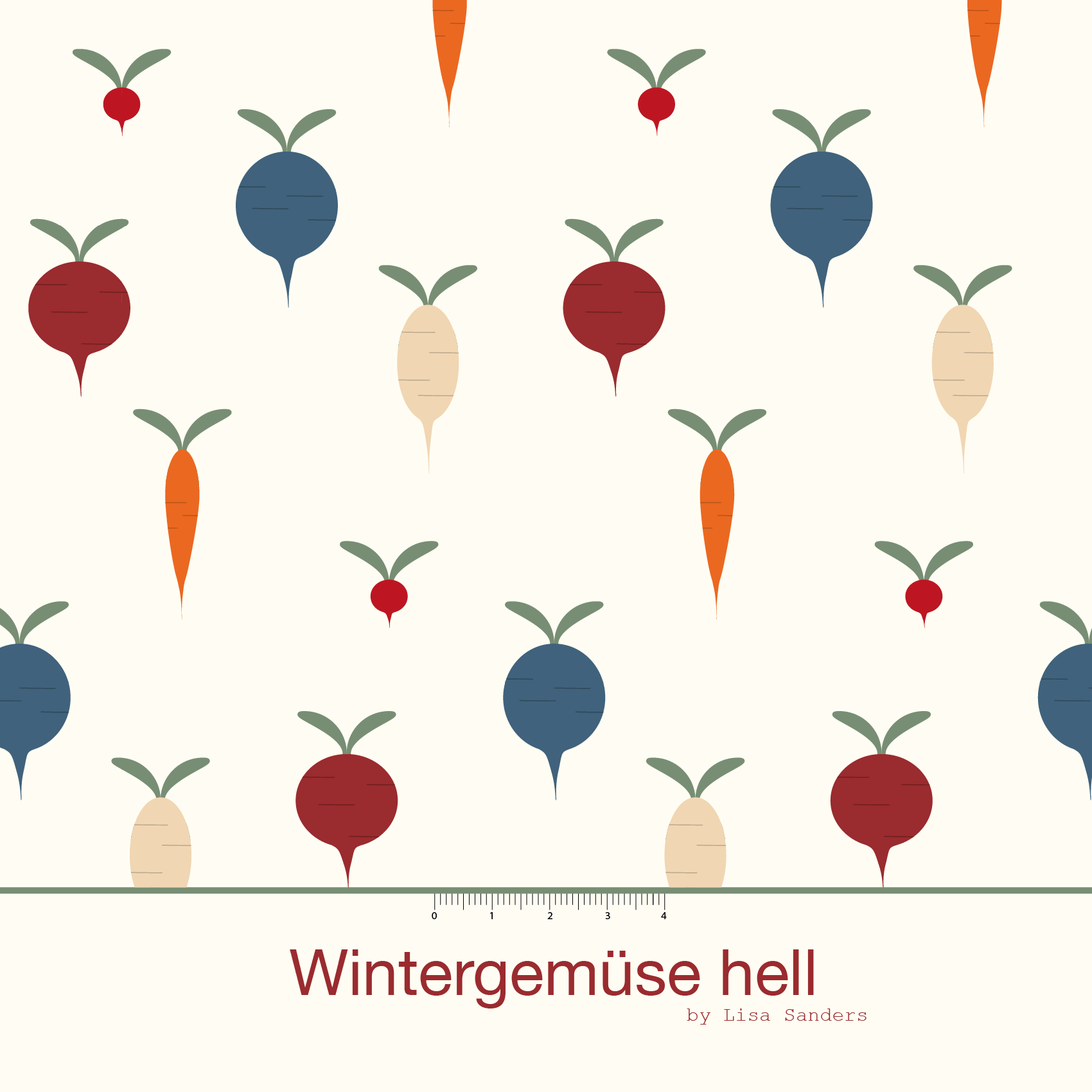 Bio Stoff  -  Wintergemüse hell