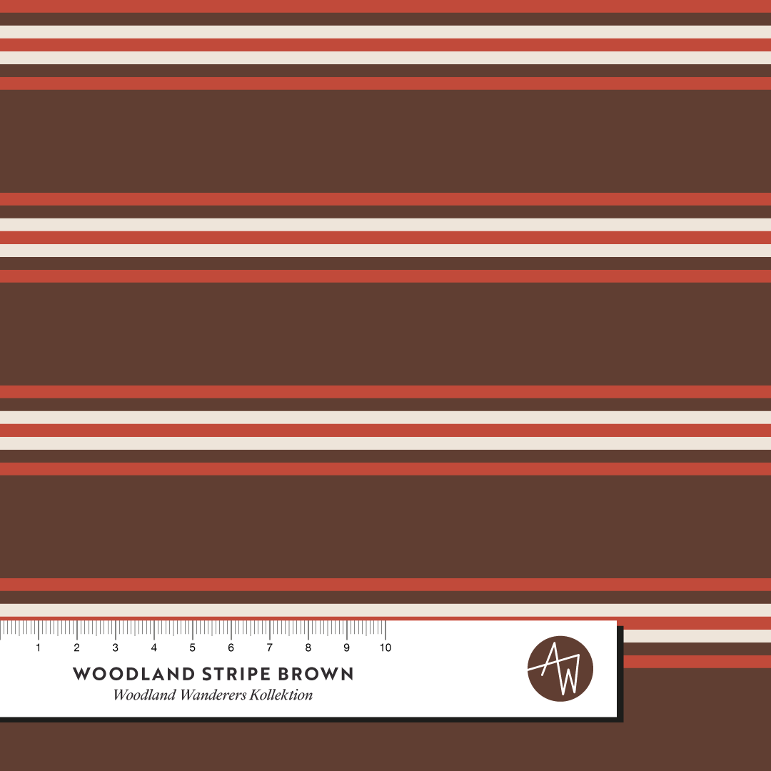 Bio Stoff - Woodland Stripe Brown von Alexandra Weise in braun Bio Stoff - Woodland Stripe Brown von Alexandra Weise in braun
