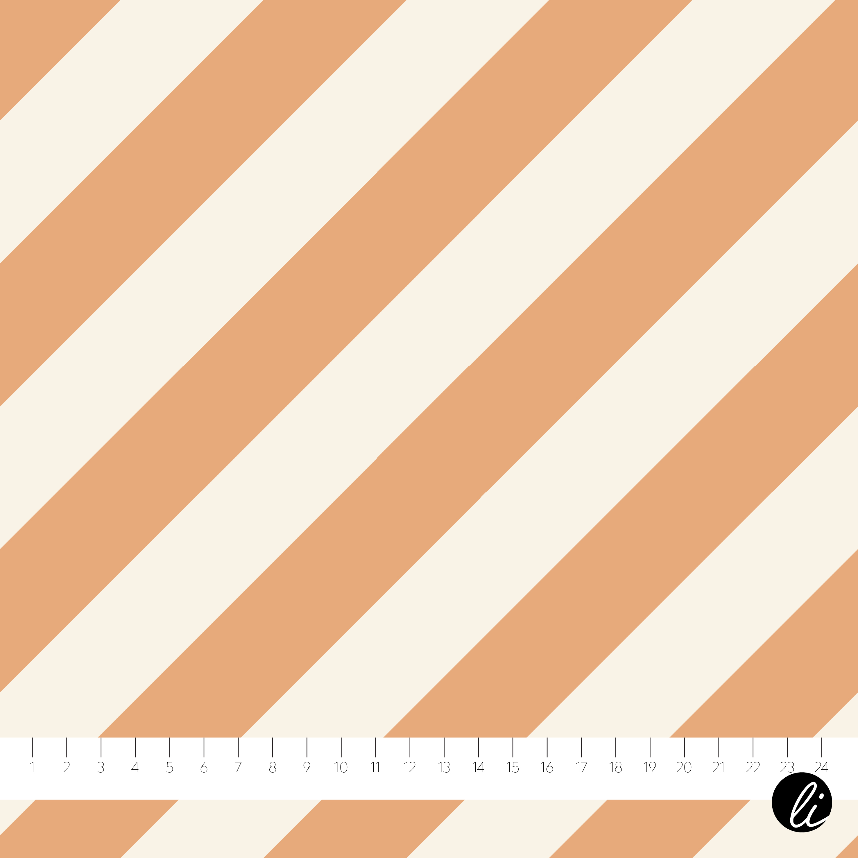 Bio Stoff - Diagonalstreifen Orange von Andrea Liesert in orange