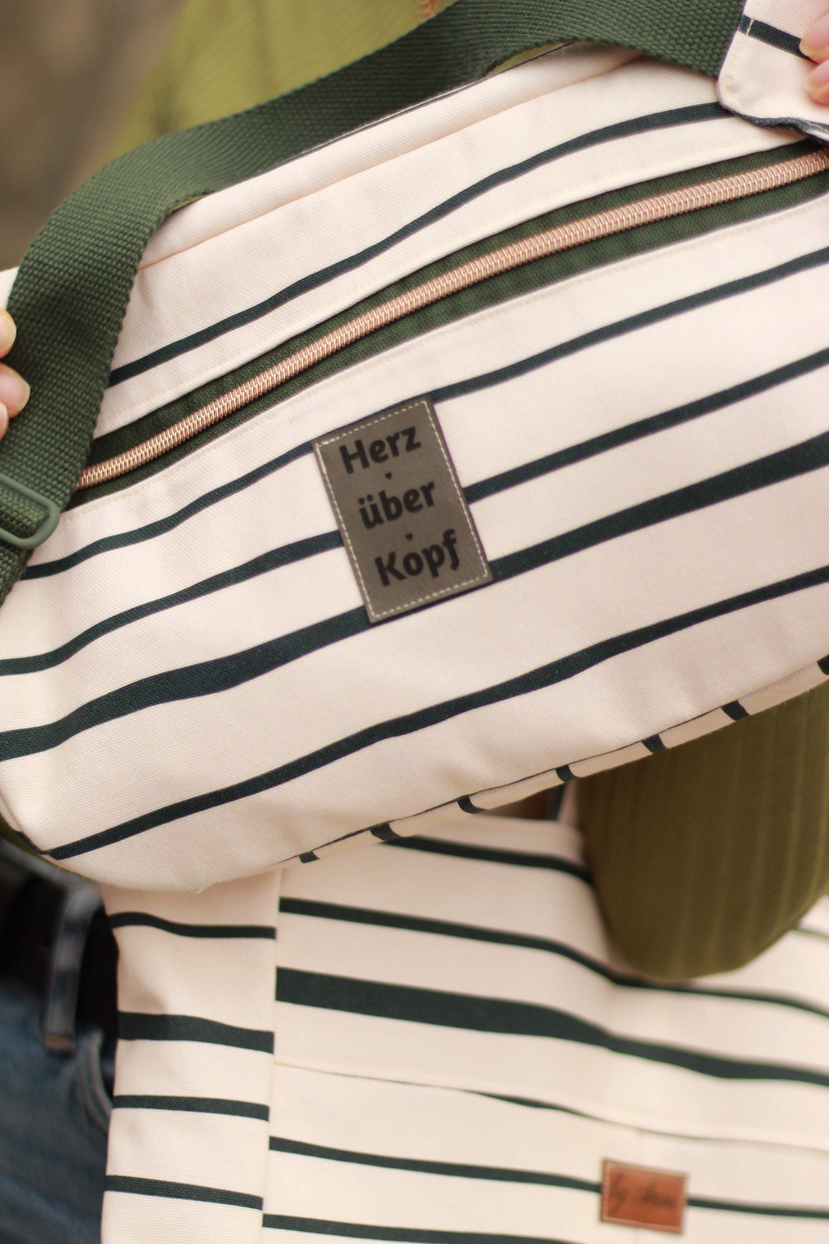 Bio Stoff  - Streifen beige