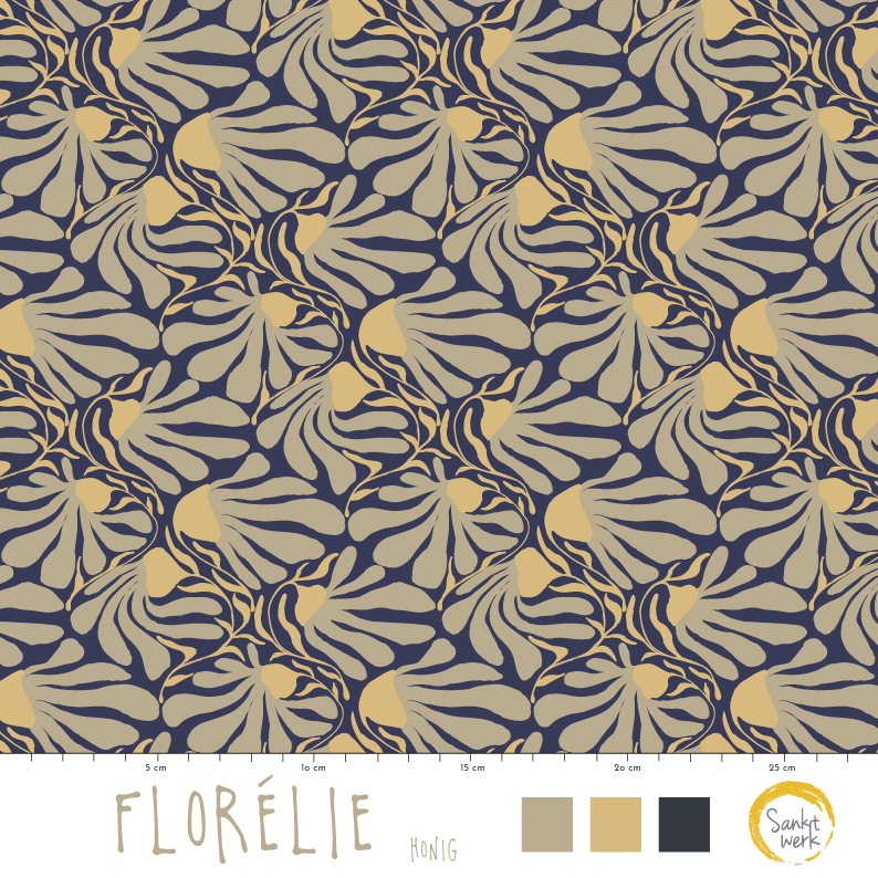 Bio Stoff - Florelie Honig von Sanktwerk in beige Bio Stoff - Florelie Honig von Sanktwerk in beige