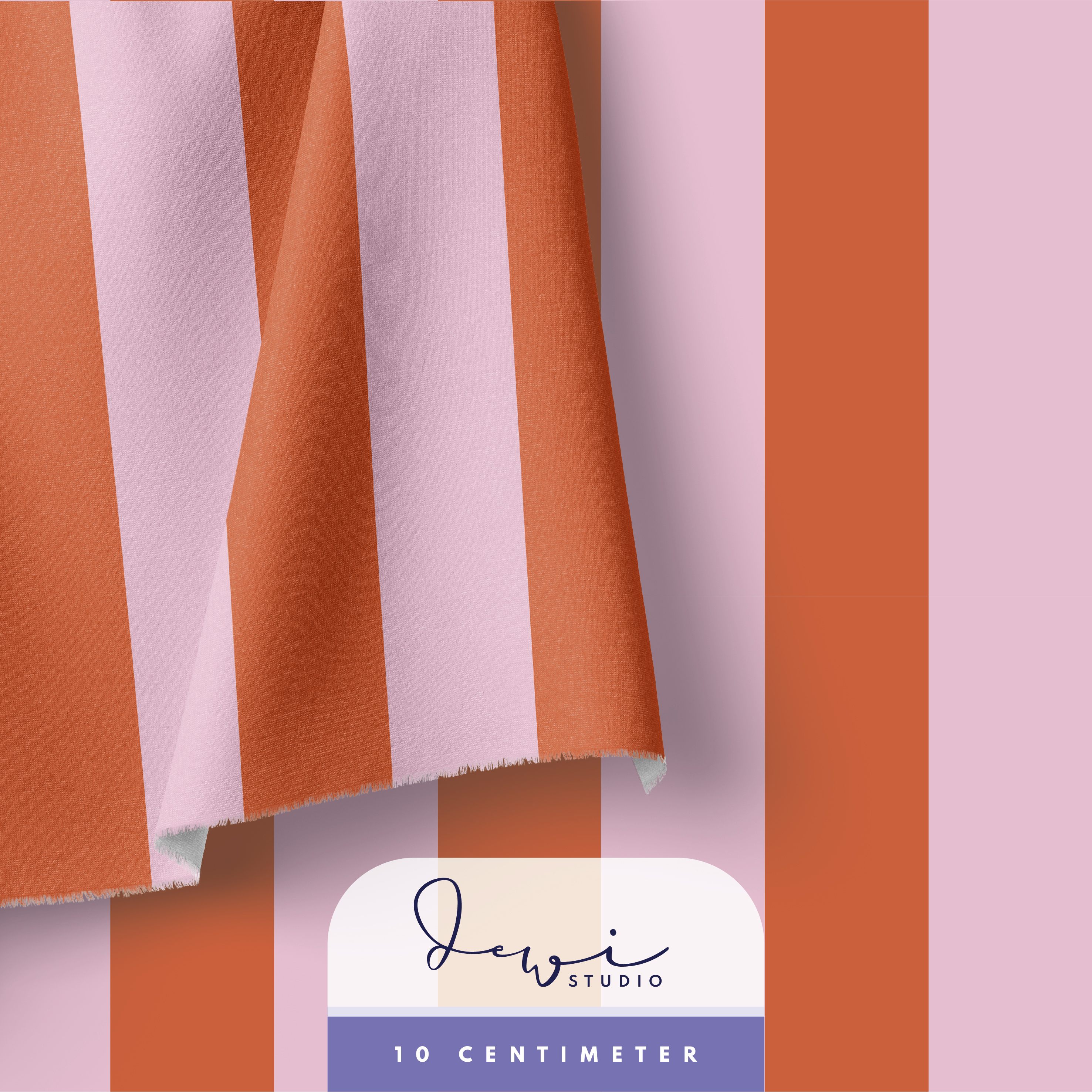 Bio Stoff - Sommerglueck Blockstreifen Rosa Orange von Dewi Studio in rosa, orange